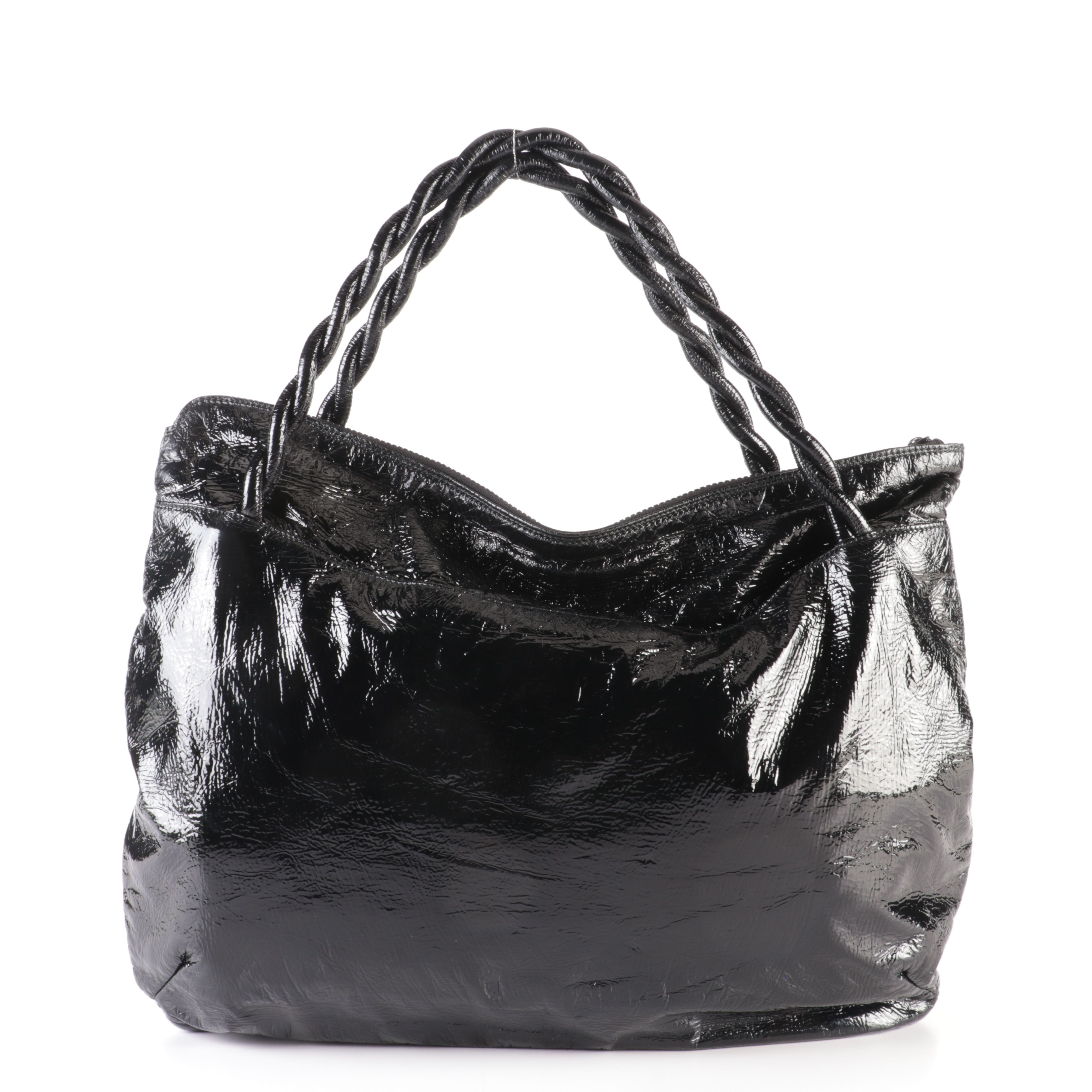 Salvatore Ferragamo Gancini Top Handle Bag in Patent Leather