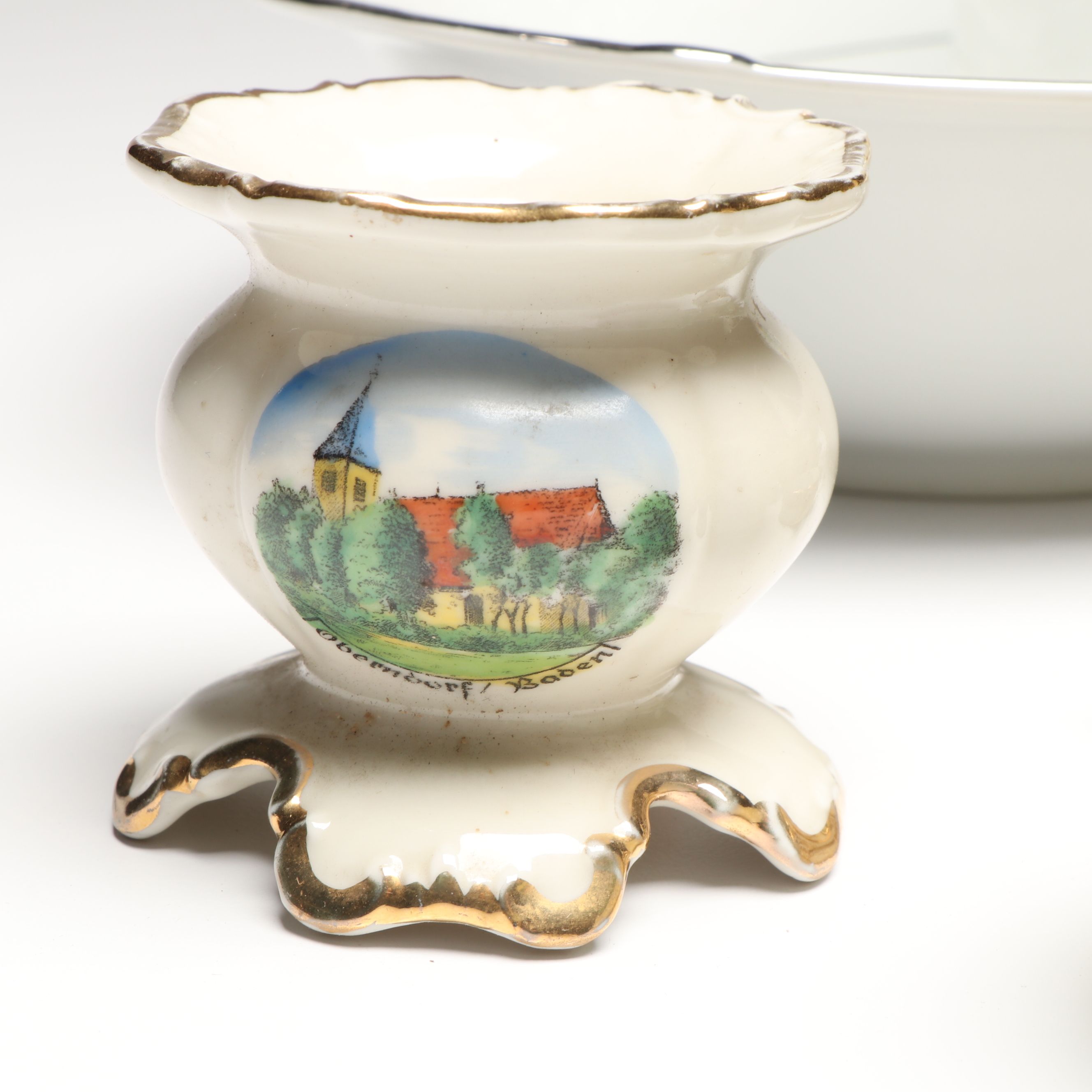 Belleek and Japanese Salt Cellars with Other Vintage Ceramic Table Accessories