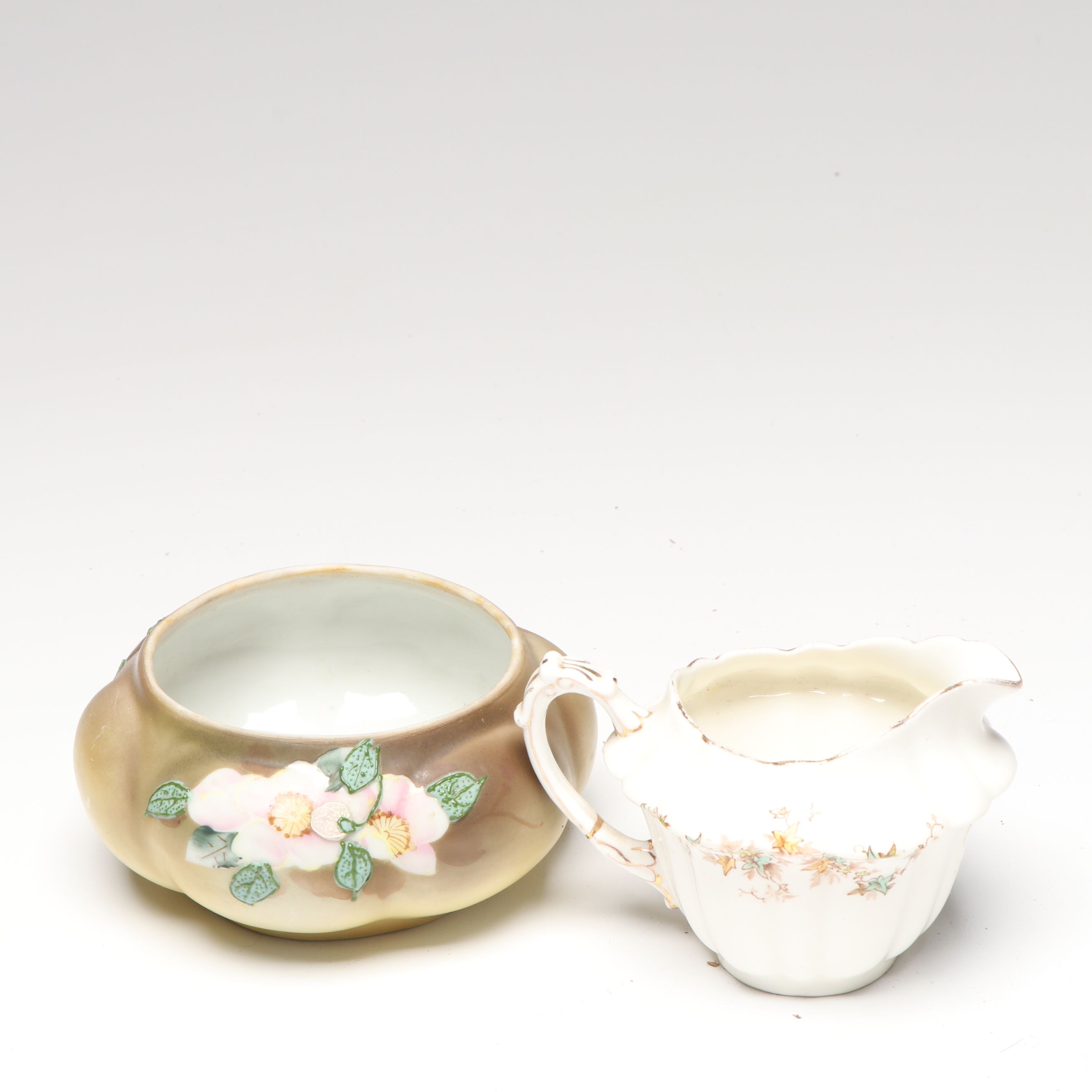 Belleek and Japanese Salt Cellars with Other Vintage Ceramic Table Accessories