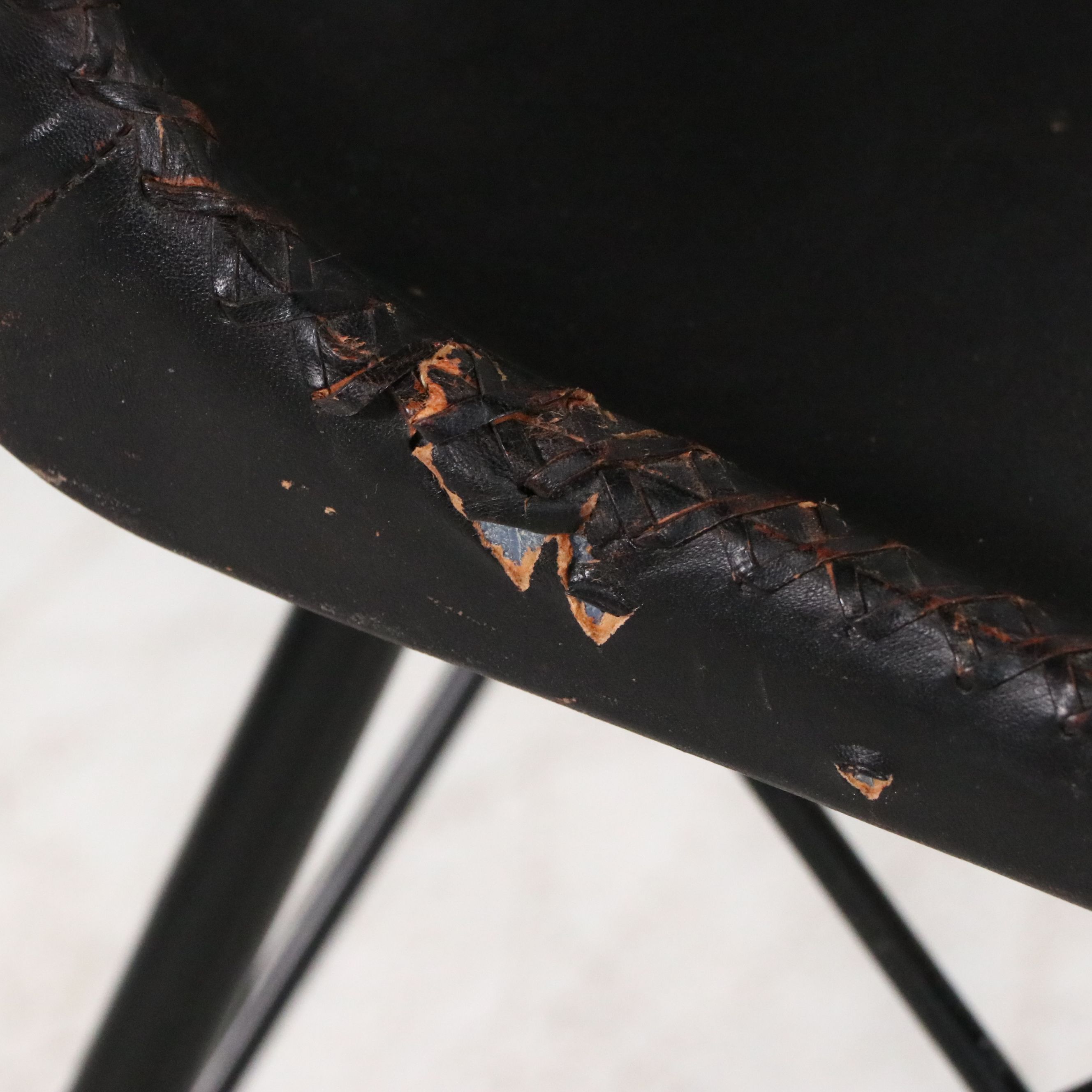 Set of Six Contemporary Leather Upholstered Shell Dining Chairs