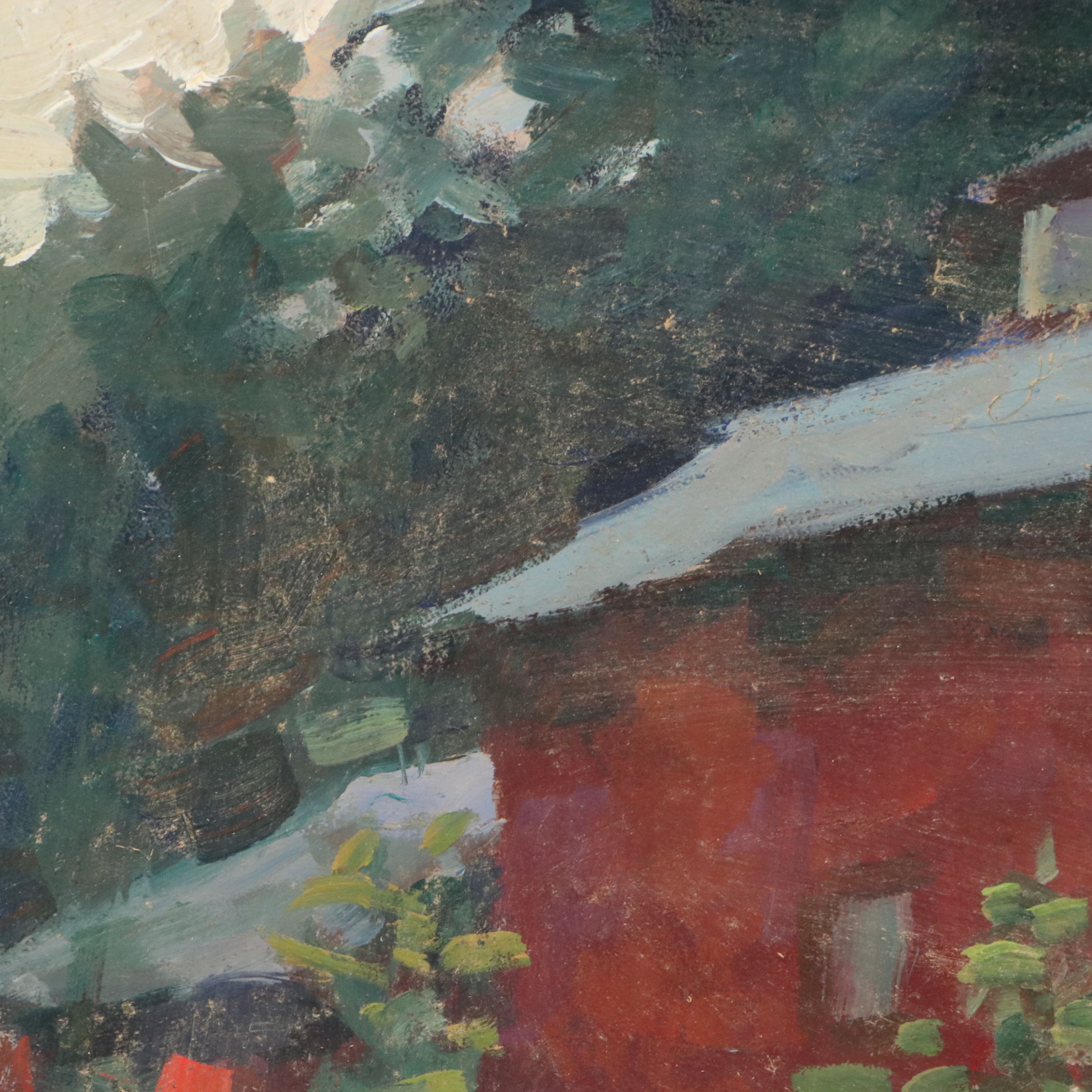 Susan Grisell Landscape Oil Painting of Nocturne Cottage Scene