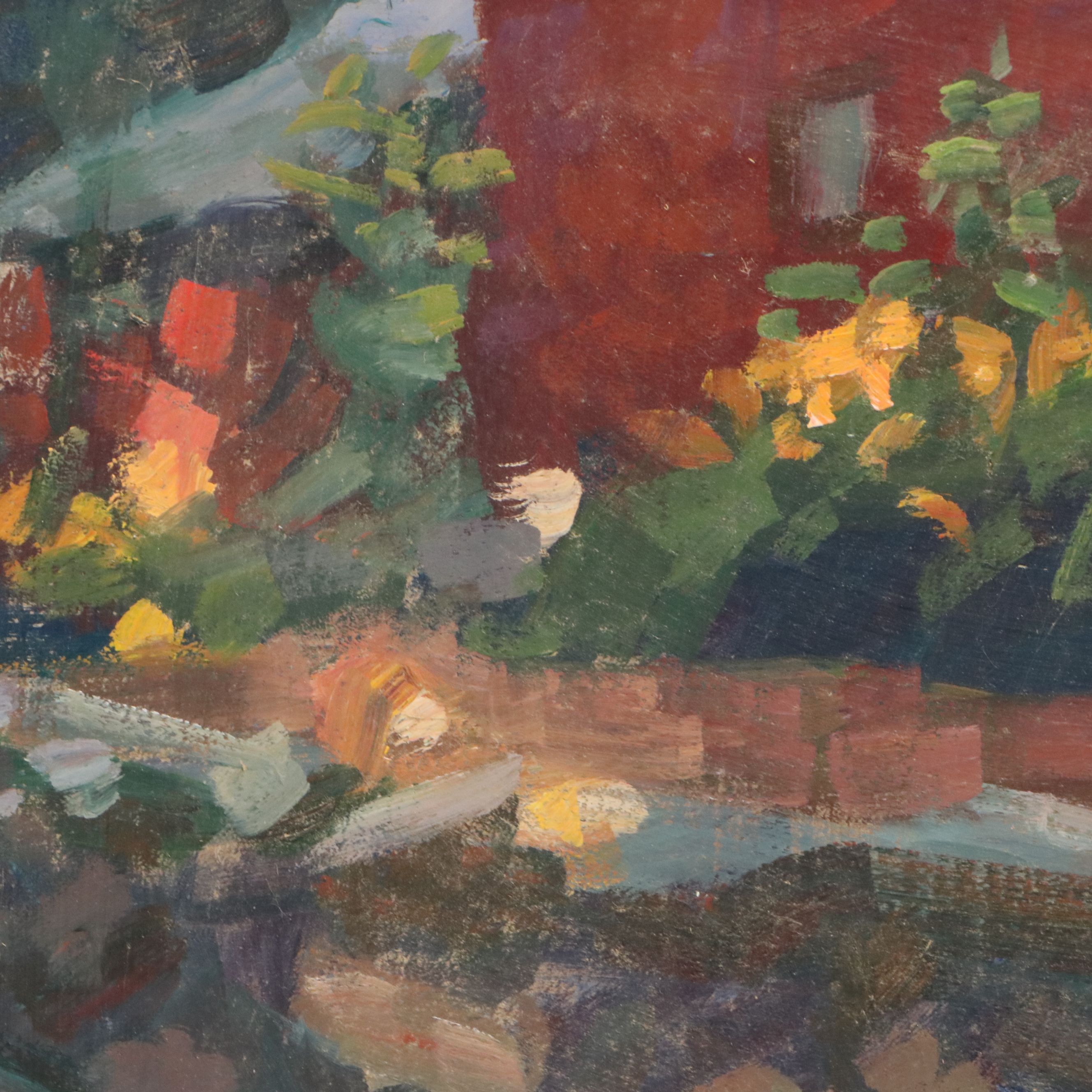 Susan Grisell Landscape Oil Painting of Nocturne Cottage Scene