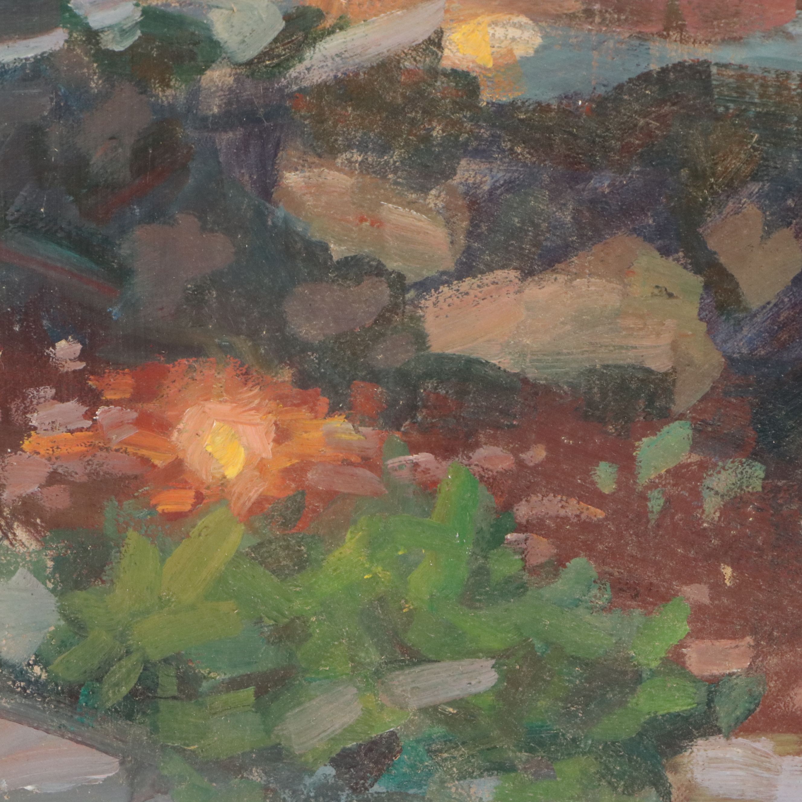 Susan Grisell Landscape Oil Painting of Nocturne Cottage Scene