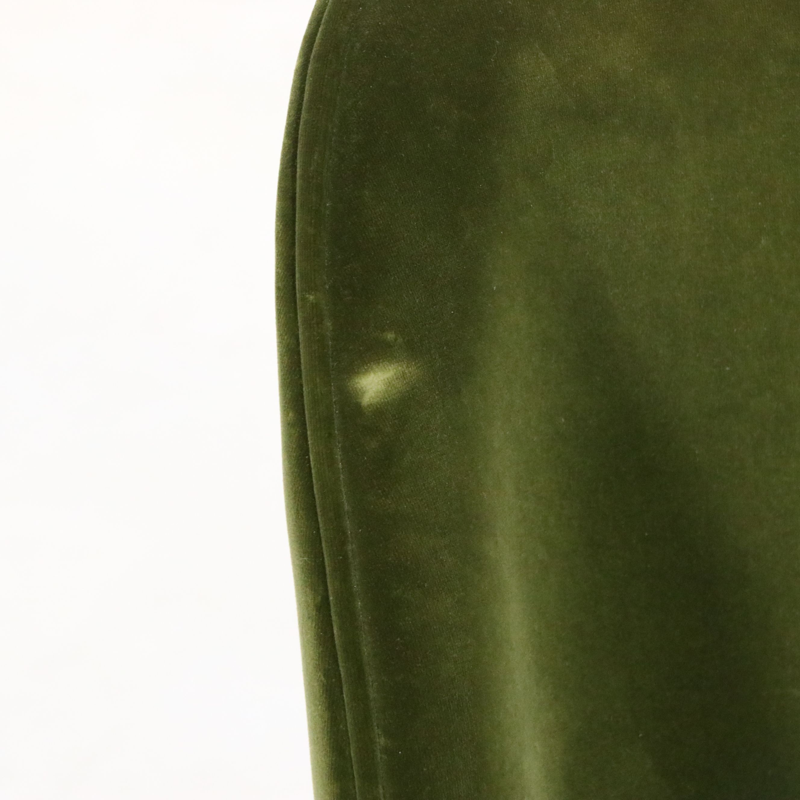 Set of Four Gubi "Beetle" Green Velvet Upholstered Dining Chairs