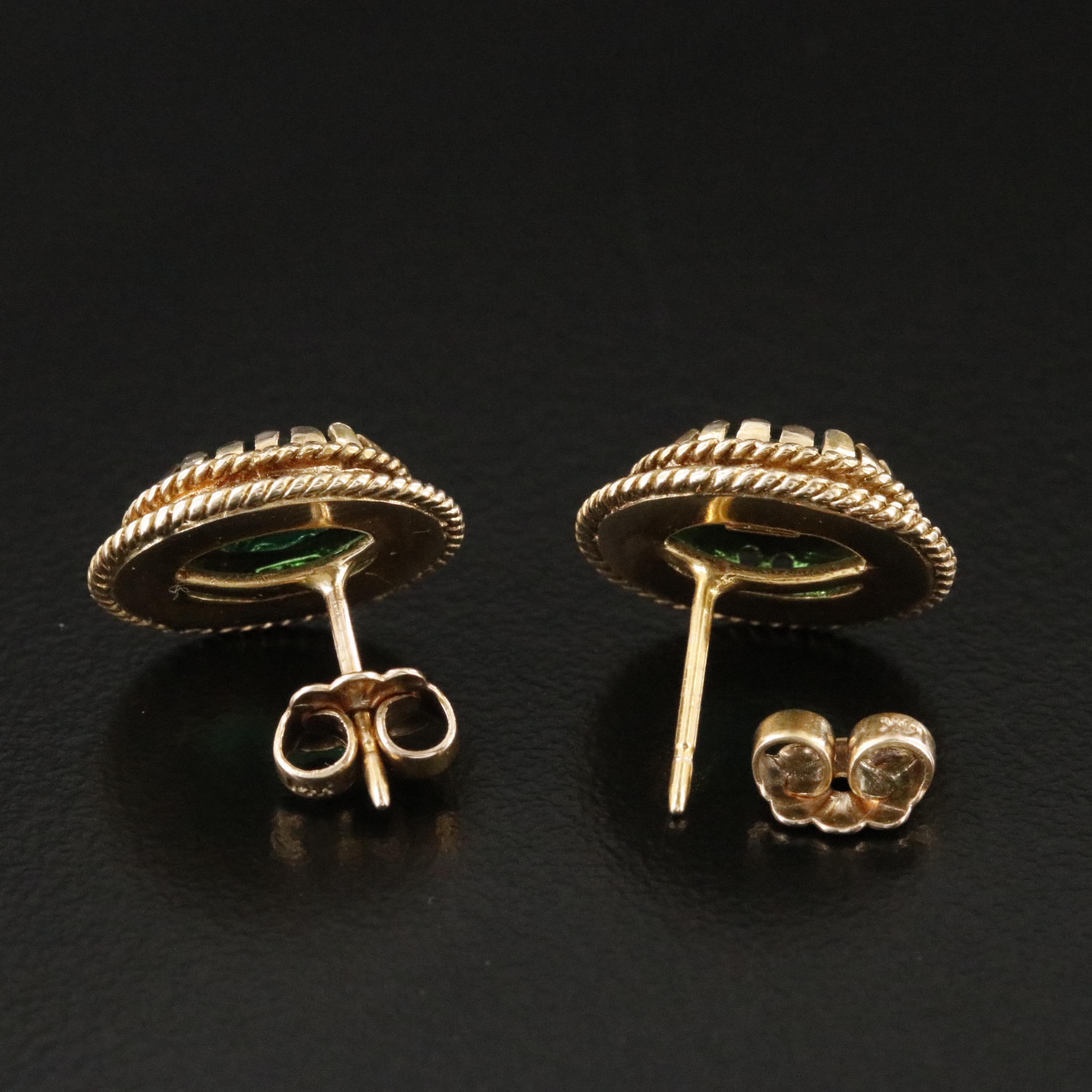 14K Spinel Triplet Oval Earrings