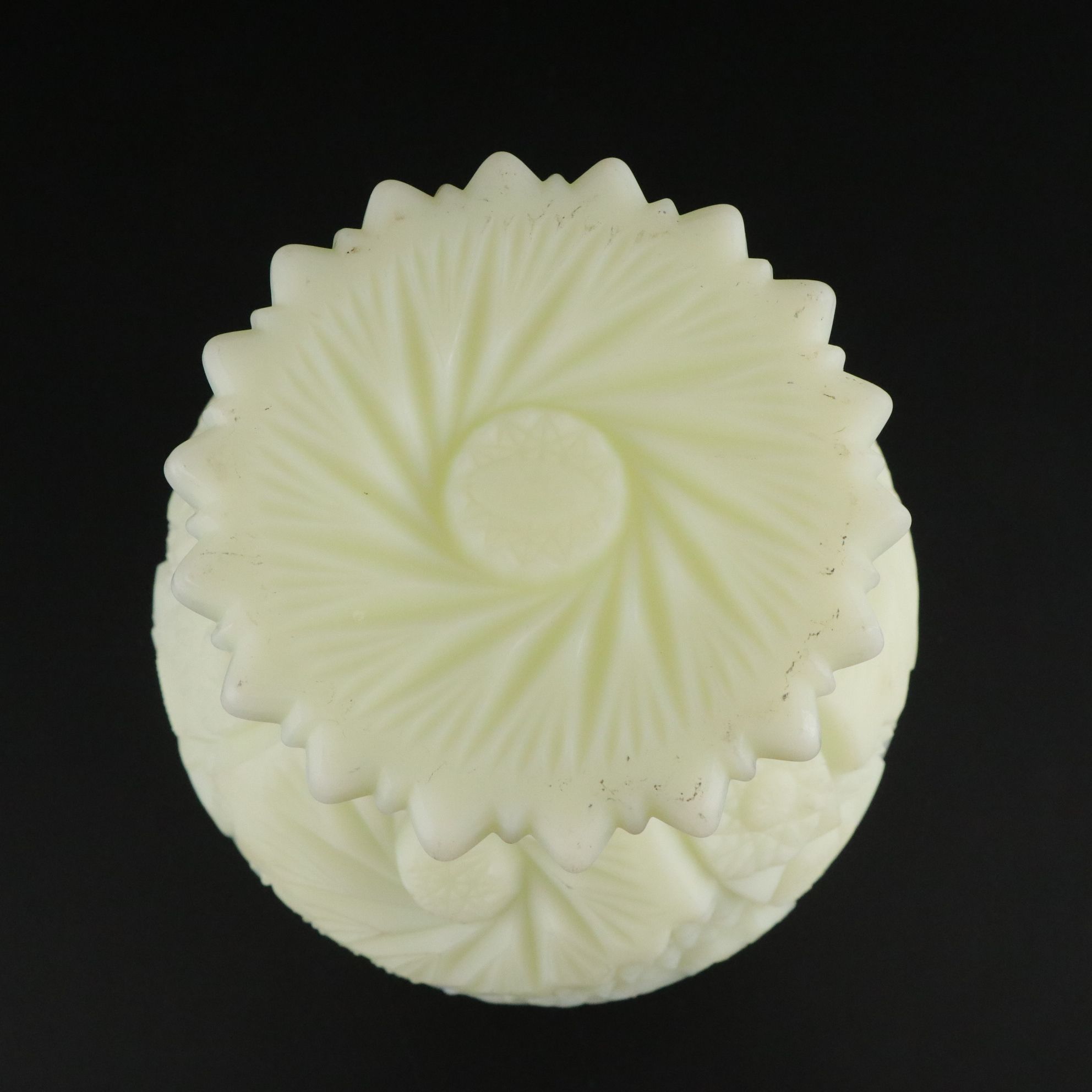 Fenton Satin Custard Glass Compote