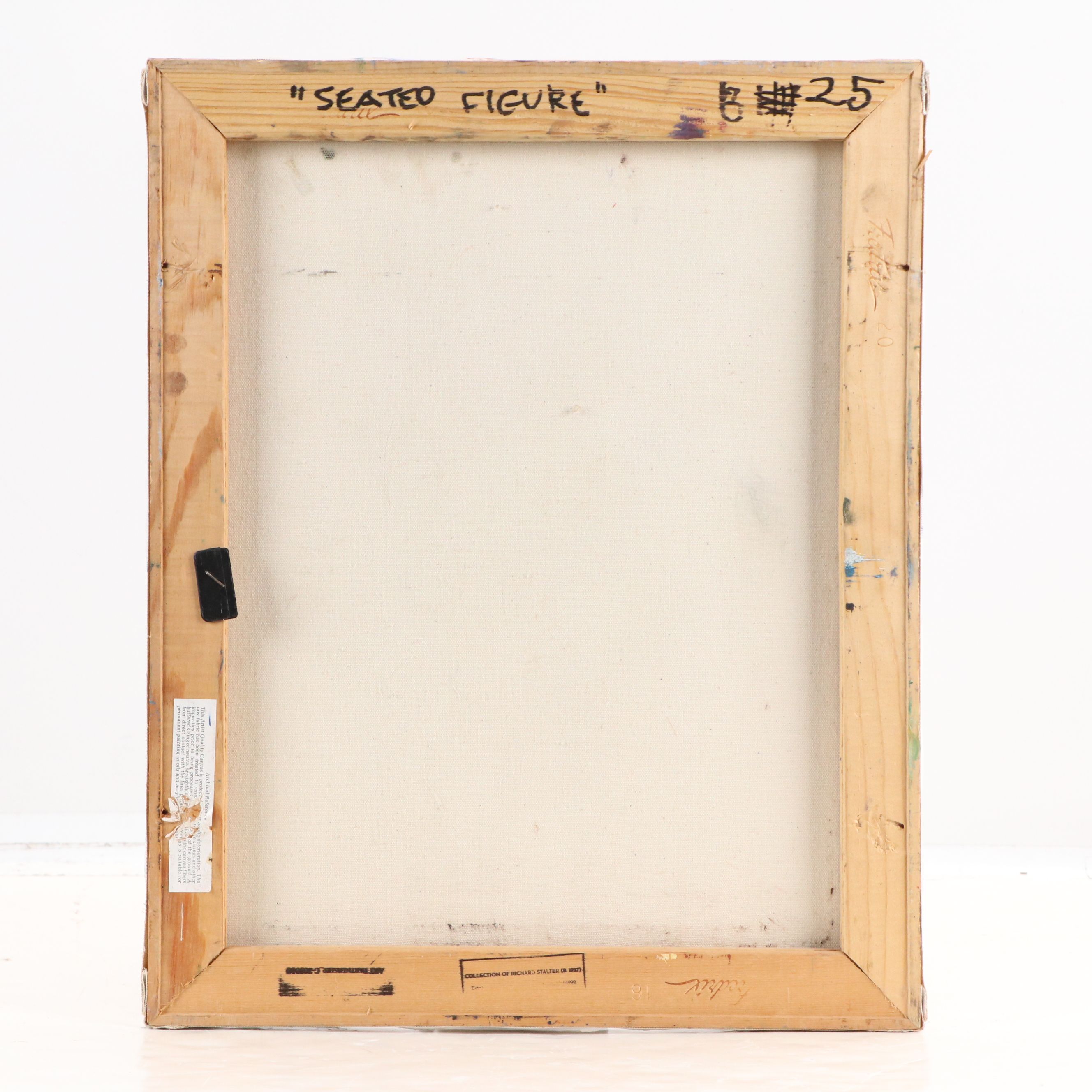 Bernard Lennon Oil Painting "Seated Figure," Late 20th Century