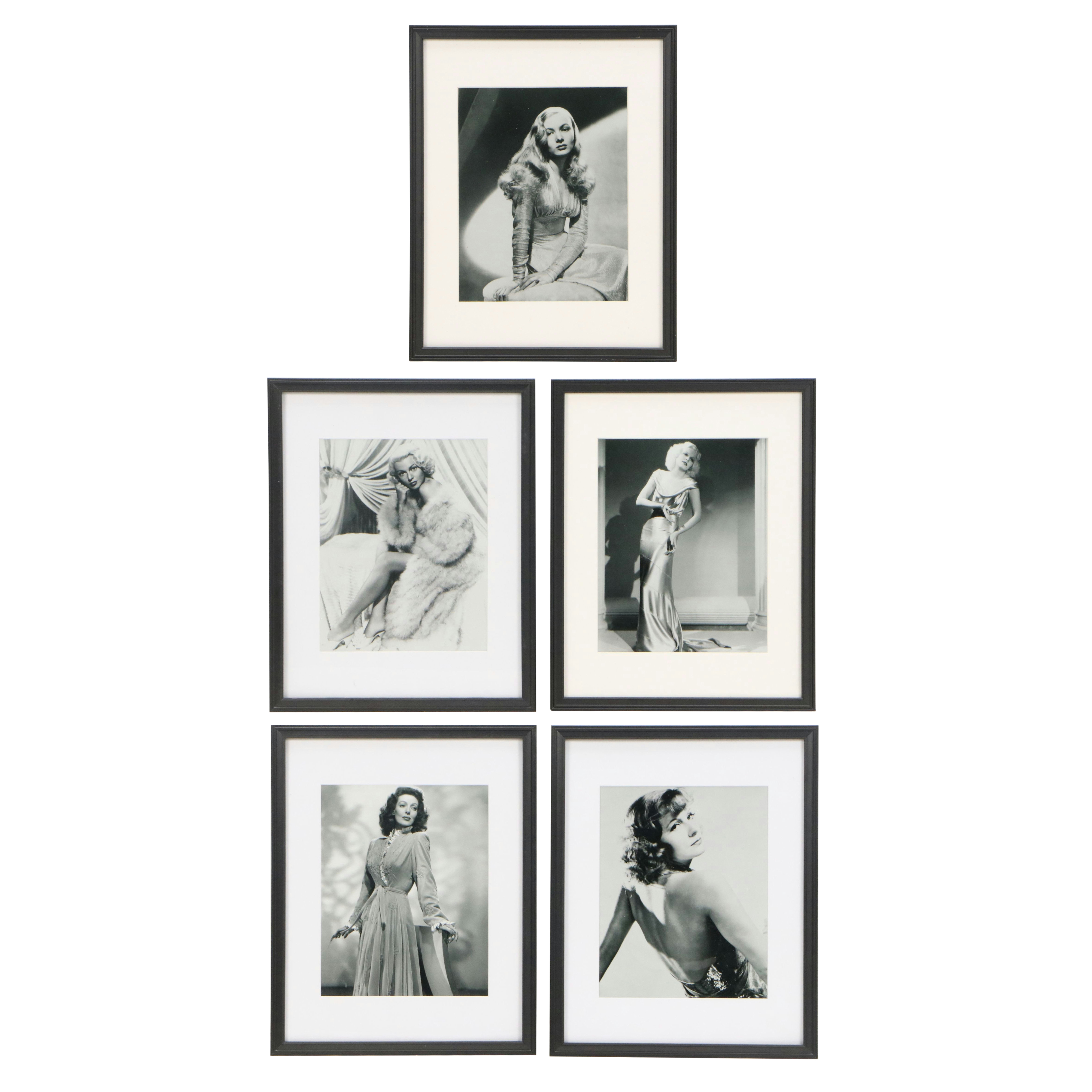 Silver Gelatin Photographs of Hollywood Golden Age Actresses, Mid-20th Century