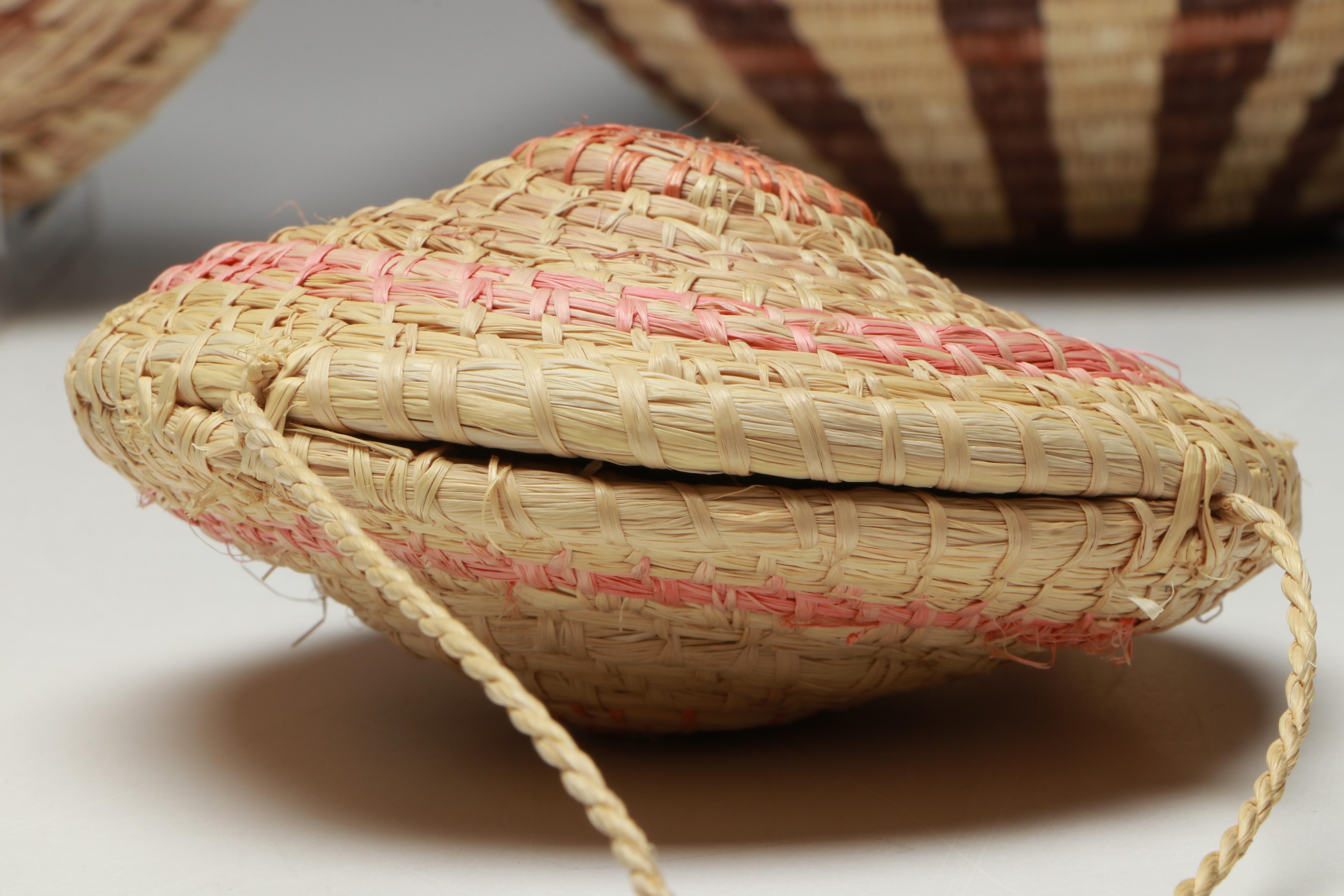 Amazon Rainforest Yagua and Warao Peoples Handwoven Chambrae Vine Baskets