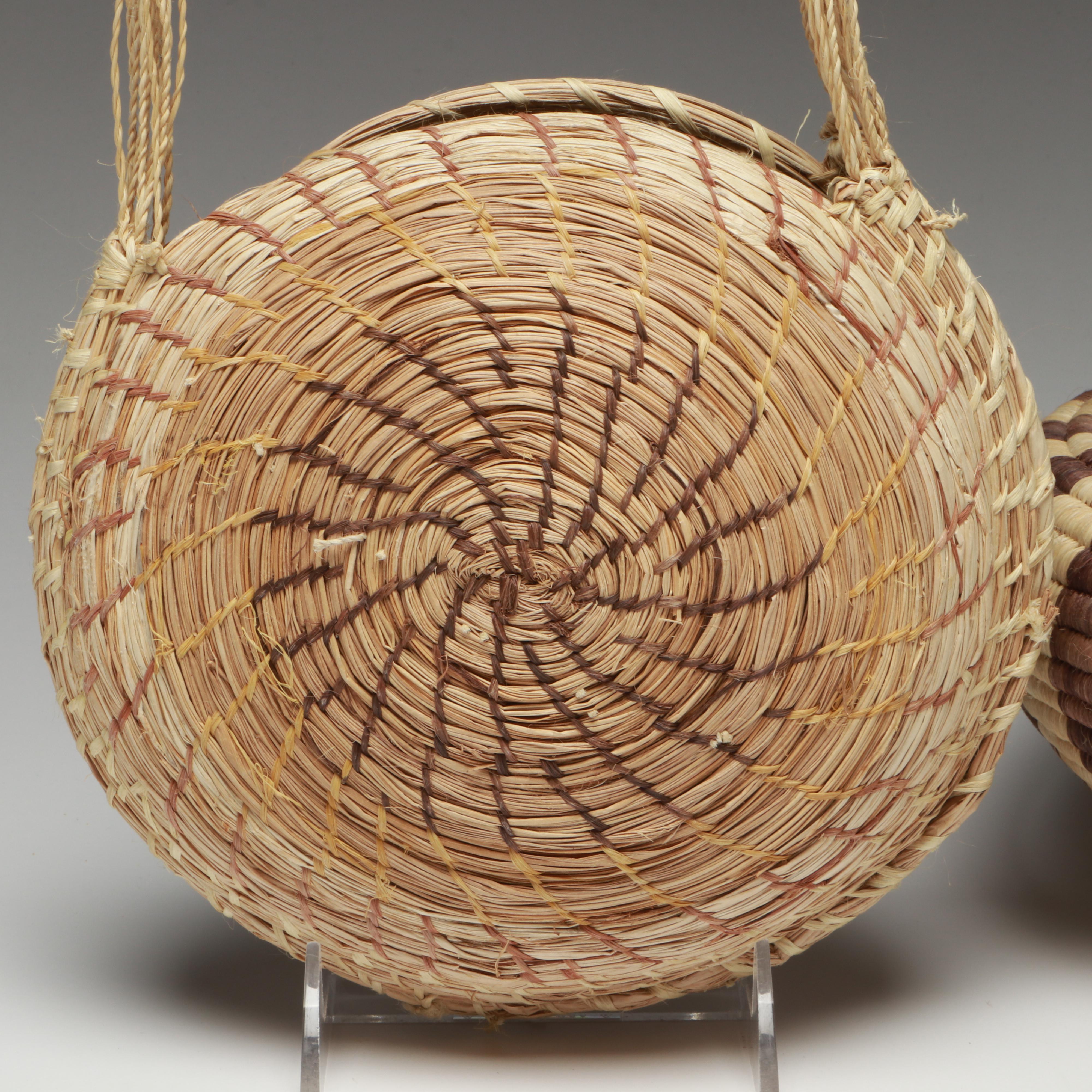 Amazon Rainforest Yagua and Warao Peoples Handwoven Chambrae Vine Baskets
