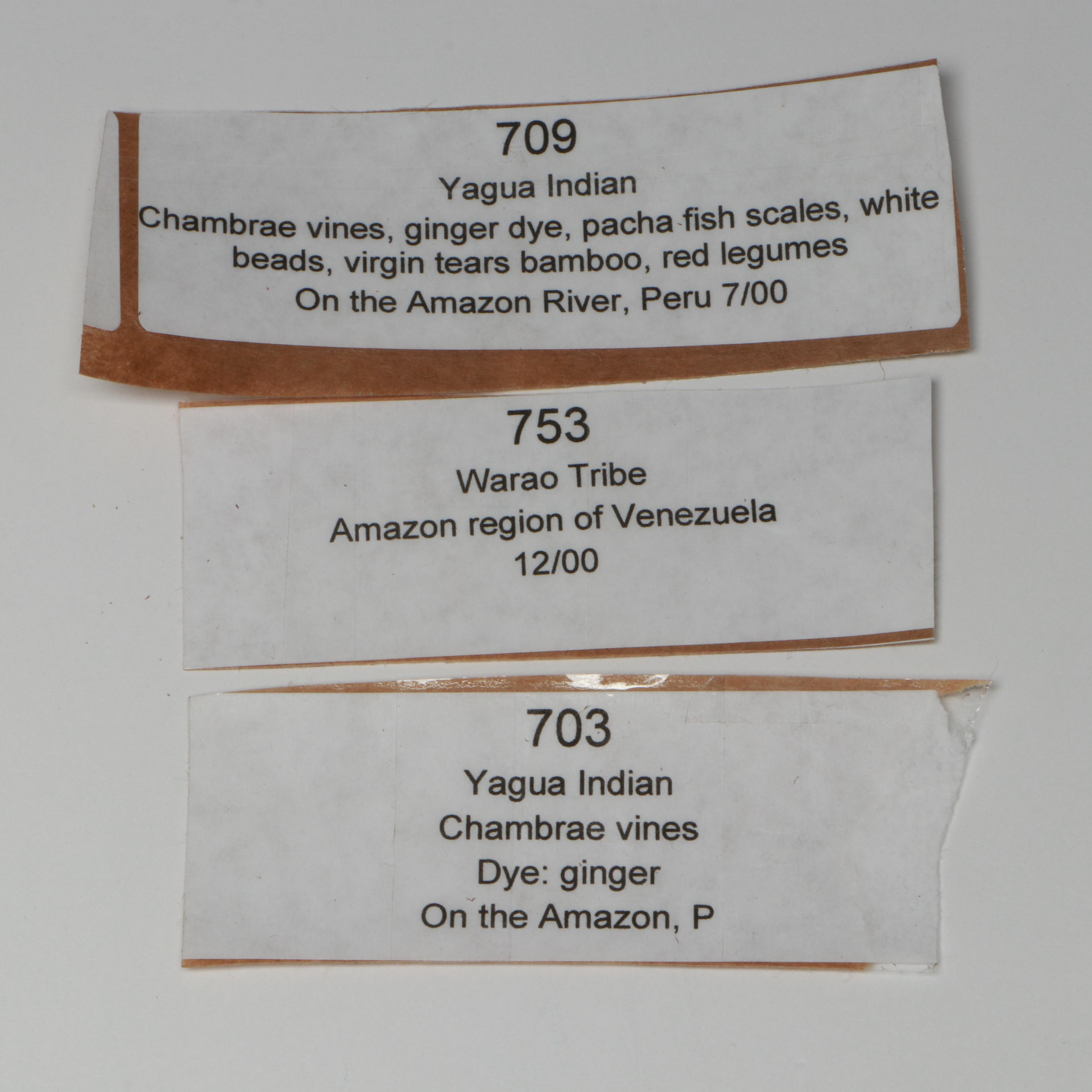 Amazon Rainforest Yagua and Warao Peoples Handwoven Chambrae Vine Baskets