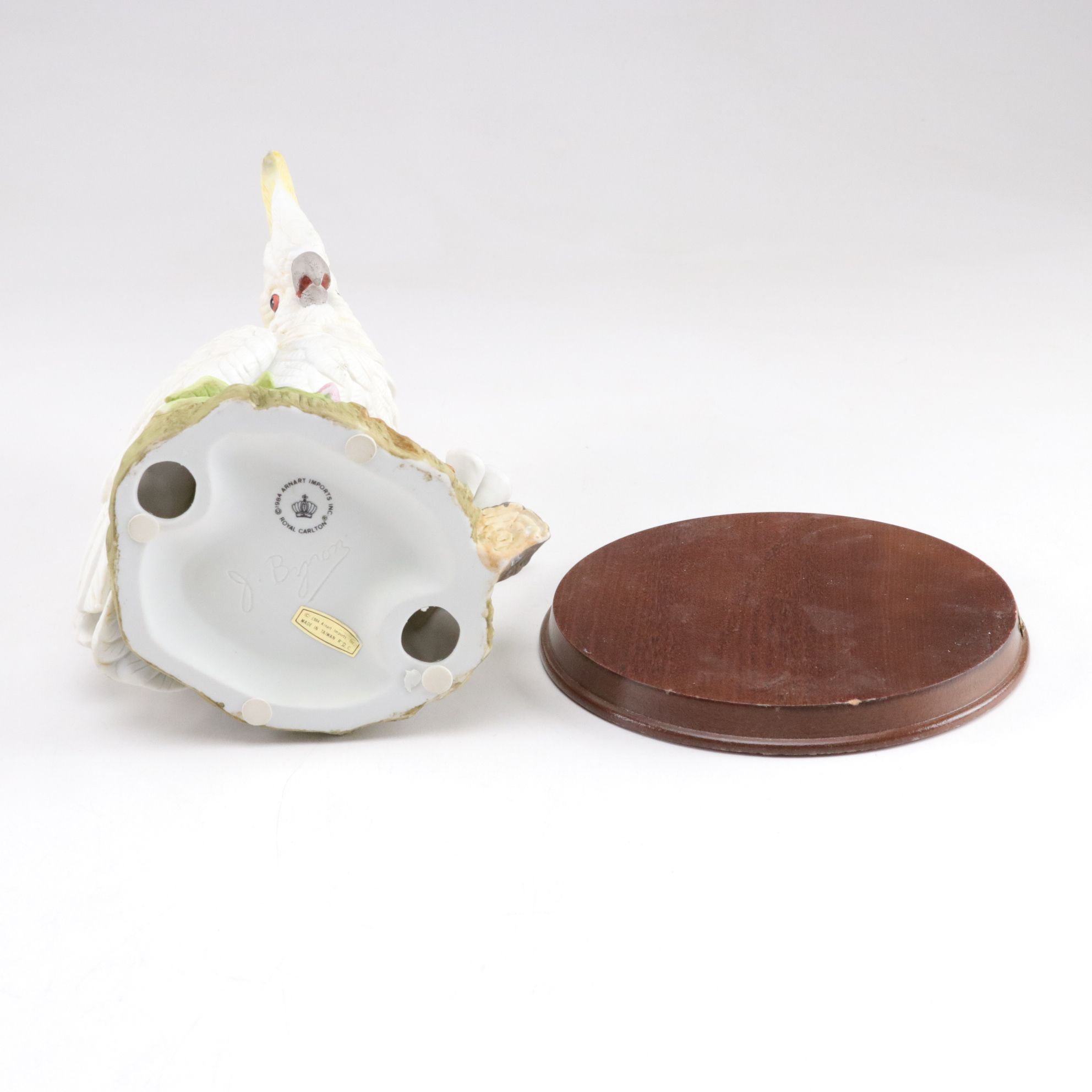 Royal Carlton and Arnart Bisque Porcelain Parrot and Robin Figurines