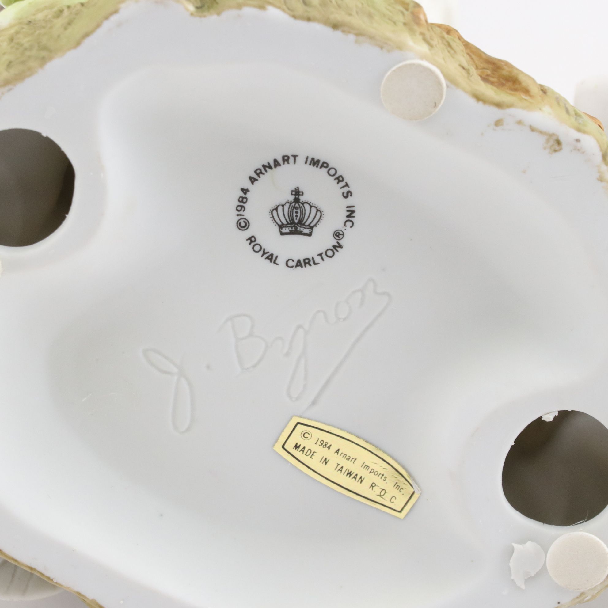 Royal Carlton and Arnart Bisque Porcelain Parrot and Robin Figurines