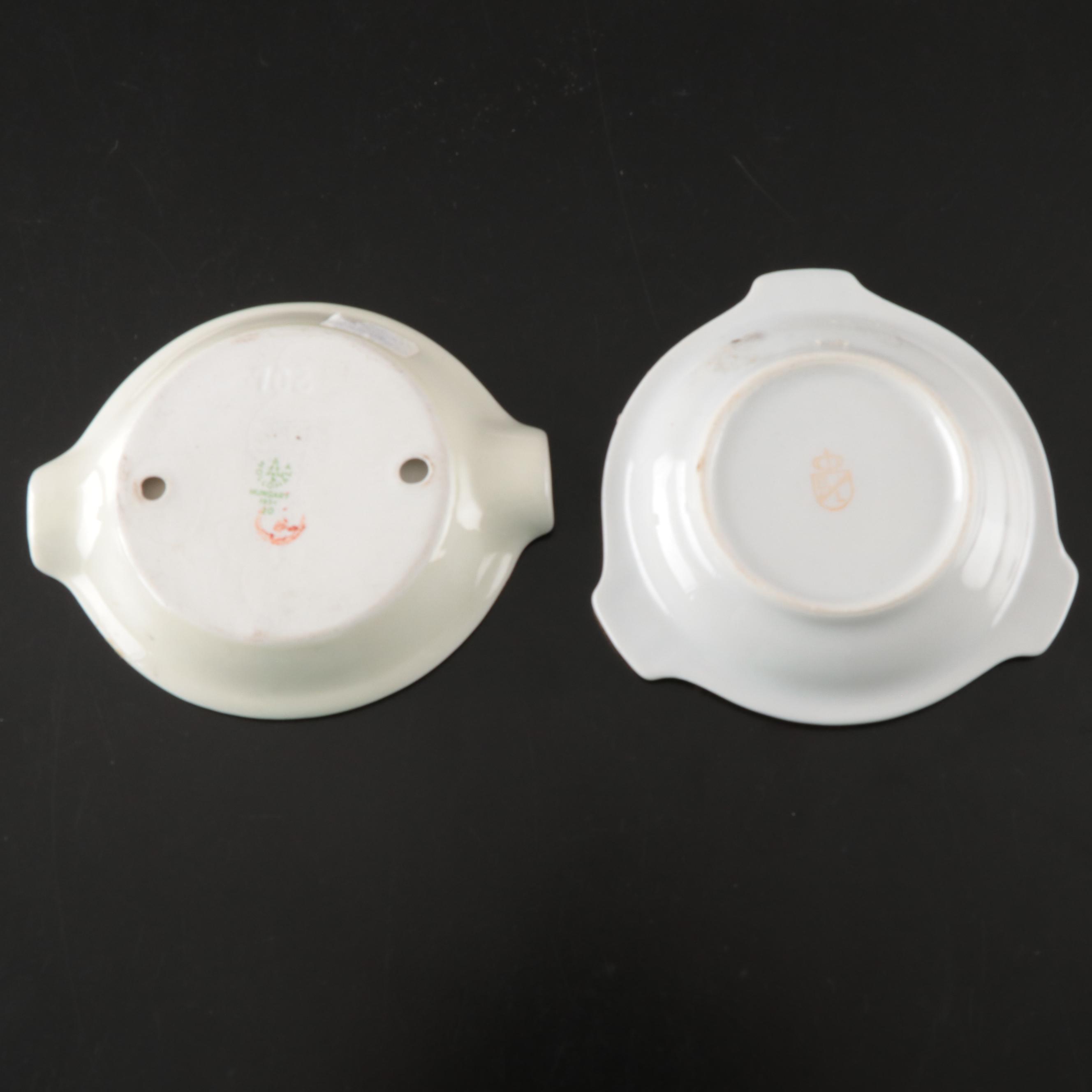 Souvenir Ashtrays with Ceramic Plates, and Bowl