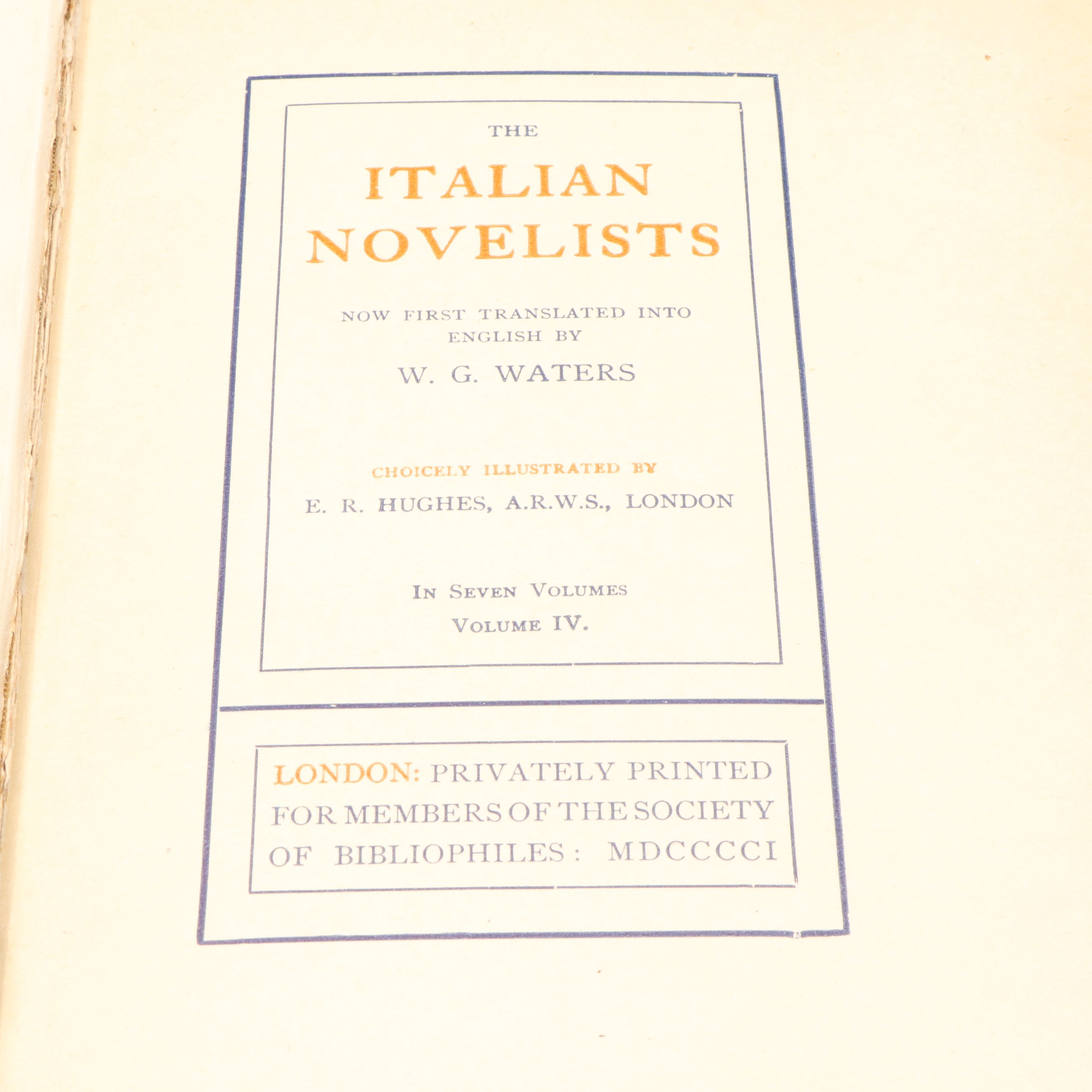 Leather Bound "The Italian Novelists" Complete Seven-Volume Set, 1901