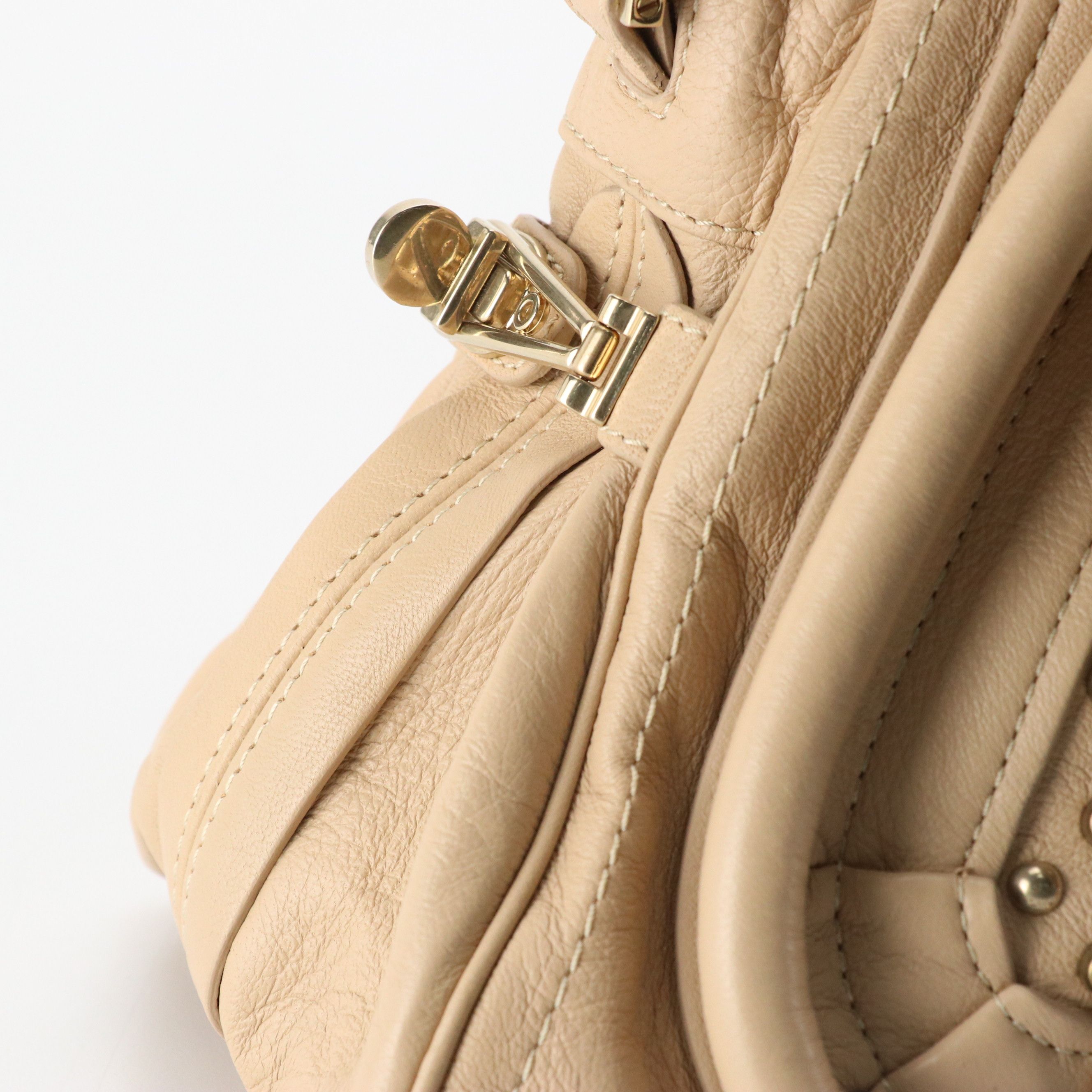 Chloe Paraty Bag in Studded Beige Leather