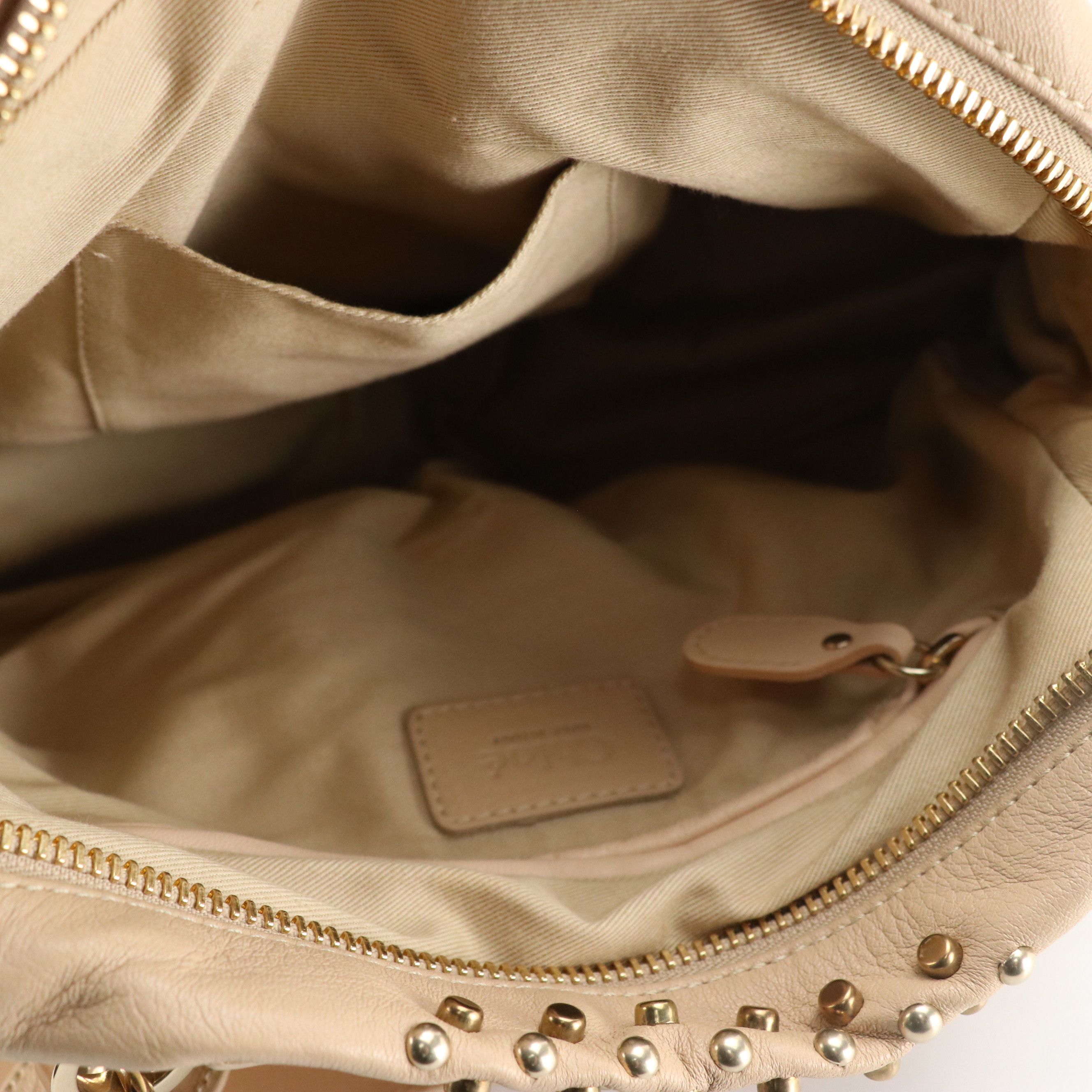 Chloe Paraty Bag in Studded Beige Leather
