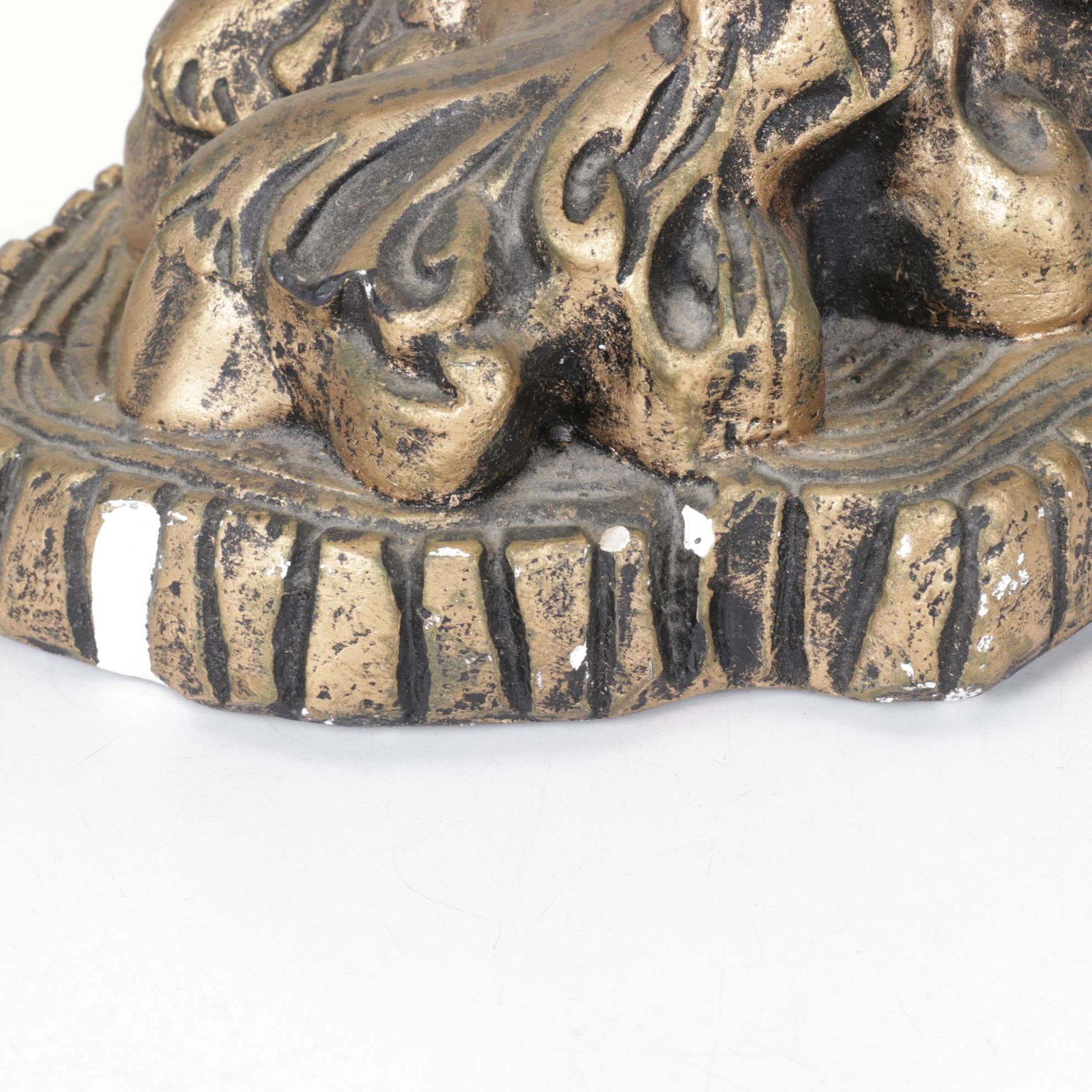 Gold Painted Rearing Horse Figurine