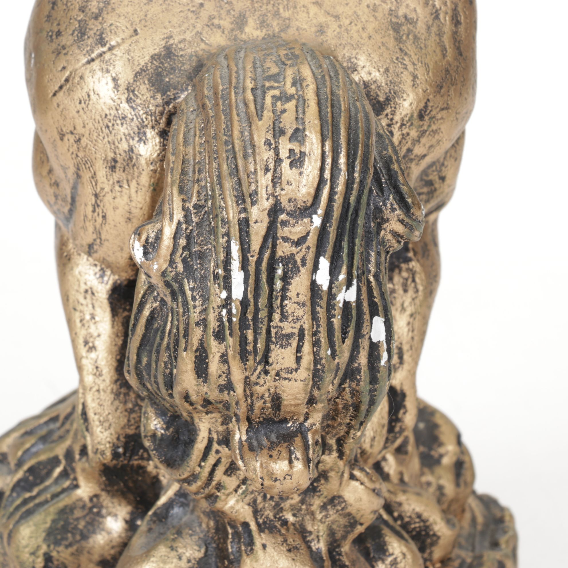 Gold Painted Rearing Horse Figurine