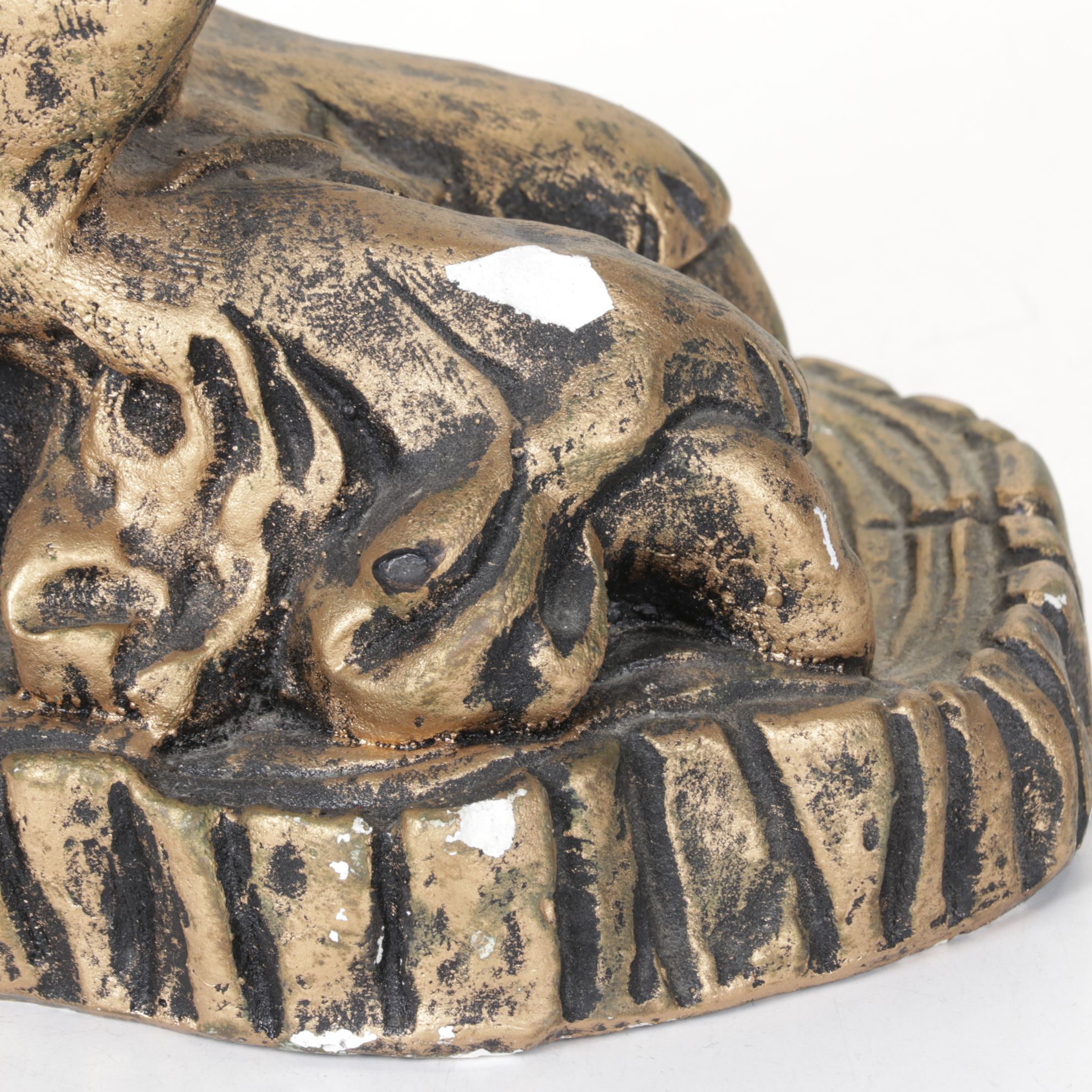 Gold Painted Rearing Horse Figurine