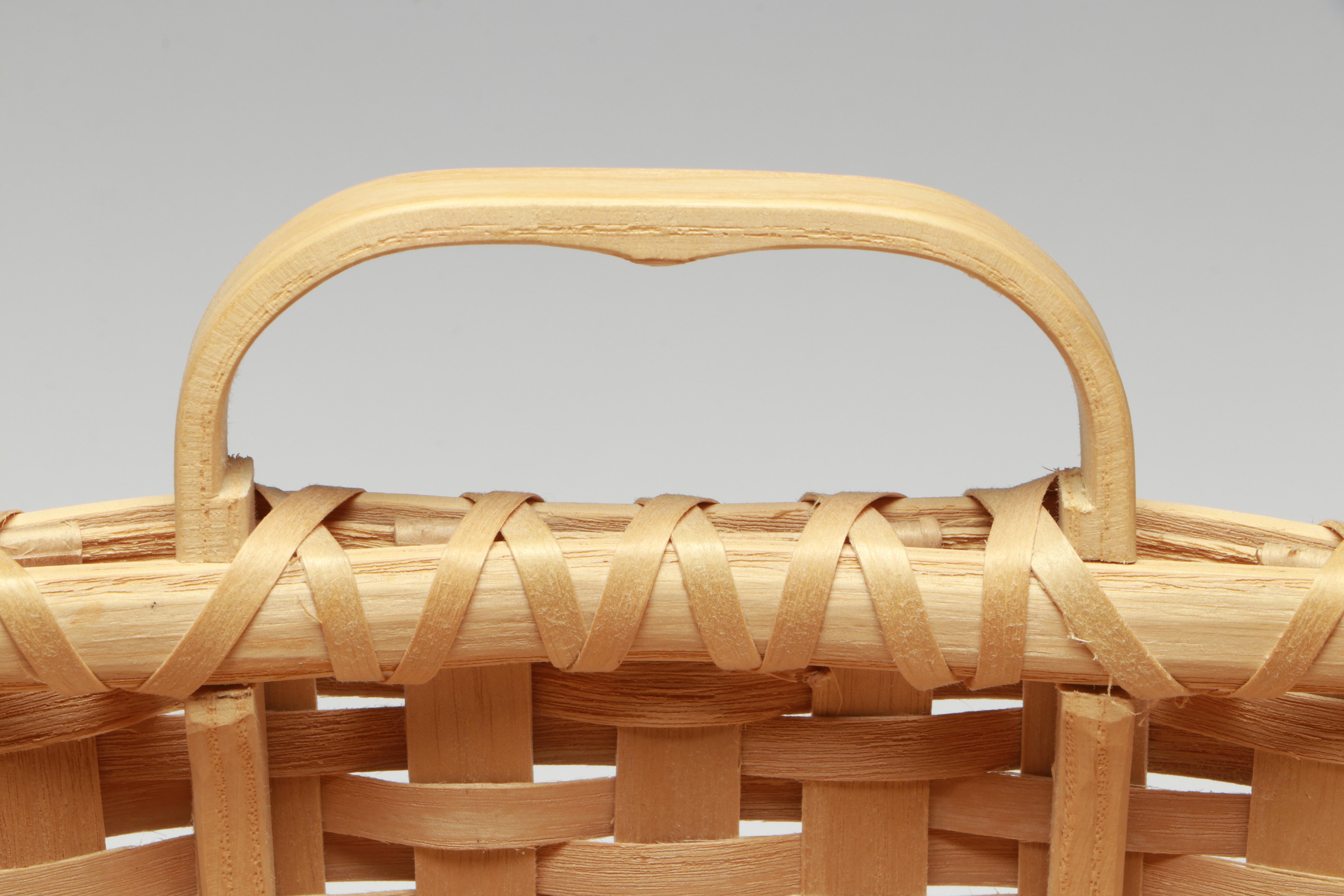 Mohawk Artisan Crafted Black Ash Corn Washing Basket and Lidded Baskets