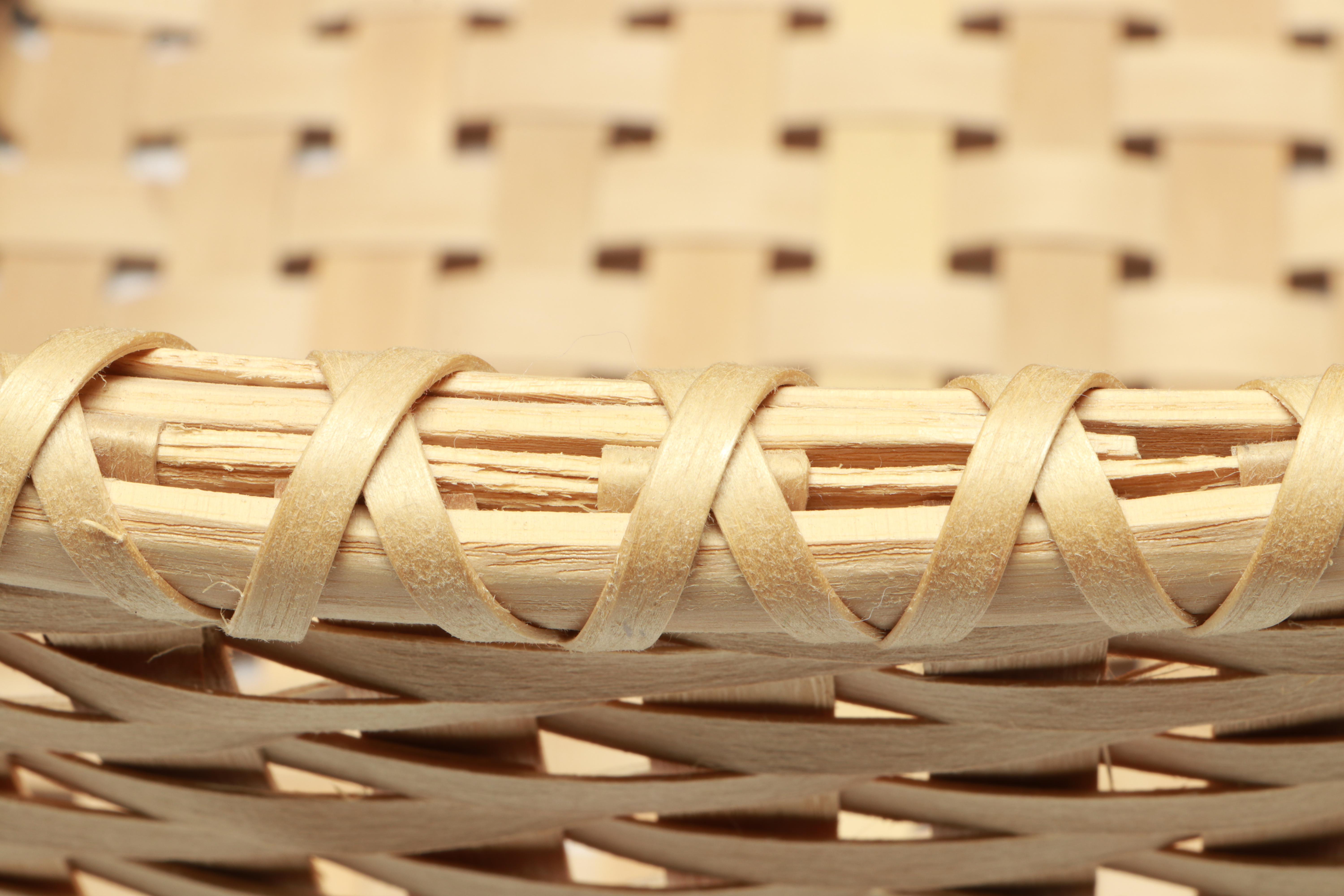 Mohawk Artisan Crafted Black Ash Corn Washing Basket and Lidded Baskets