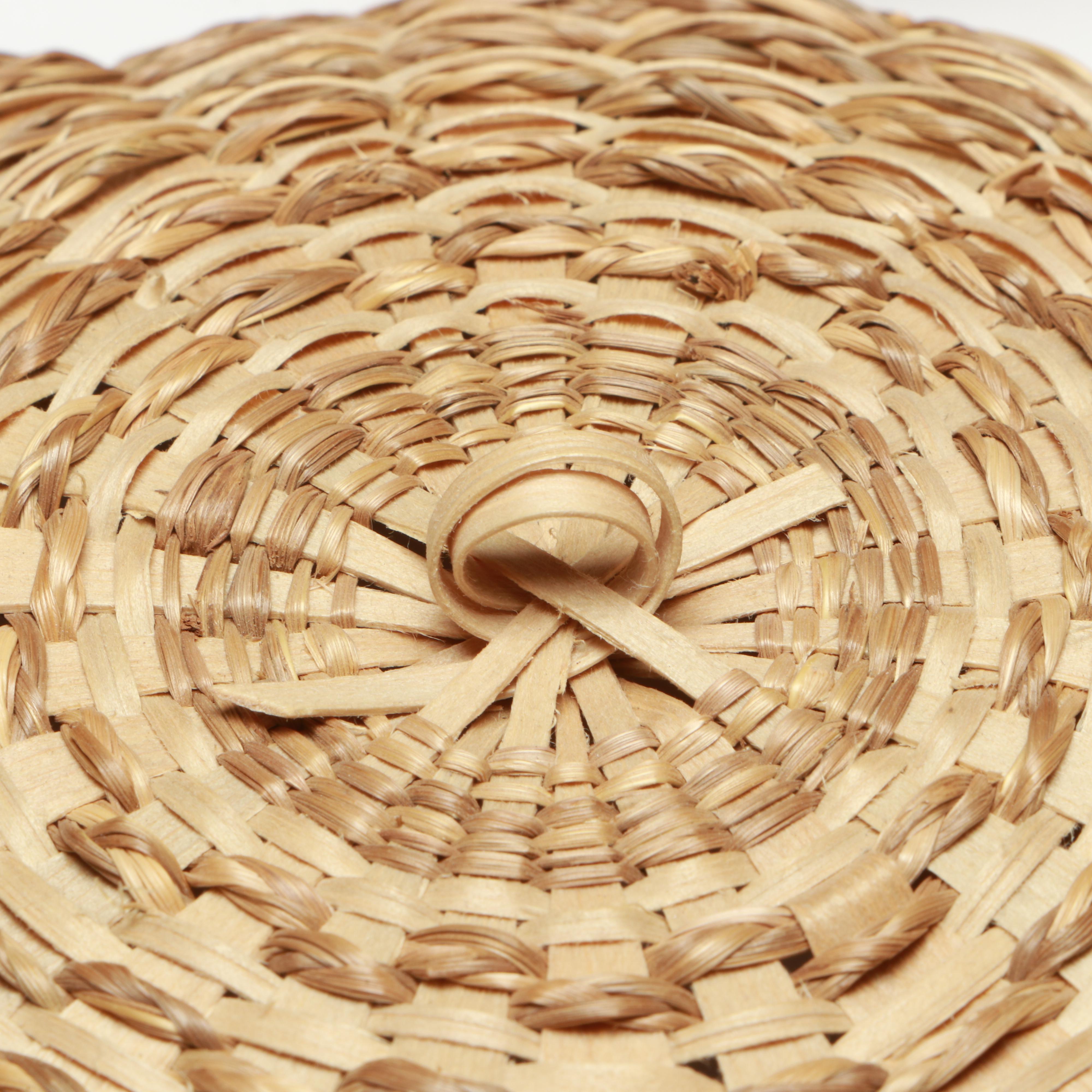 Mohawk Artisan Crafted Black Ash Corn Washing Basket and Lidded Baskets