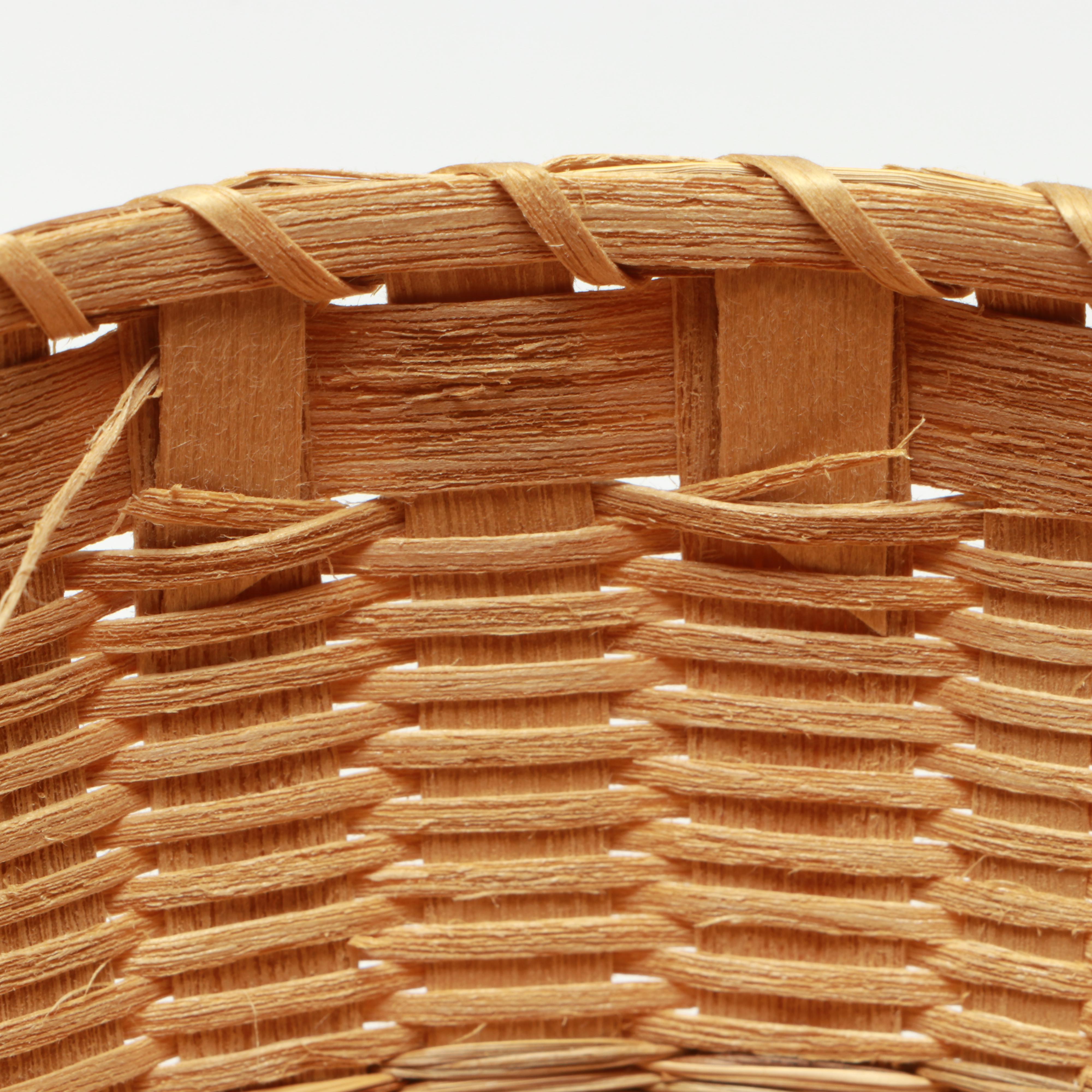 Mohawk Artisan Crafted Black Ash Corn Washing Basket and Lidded Baskets