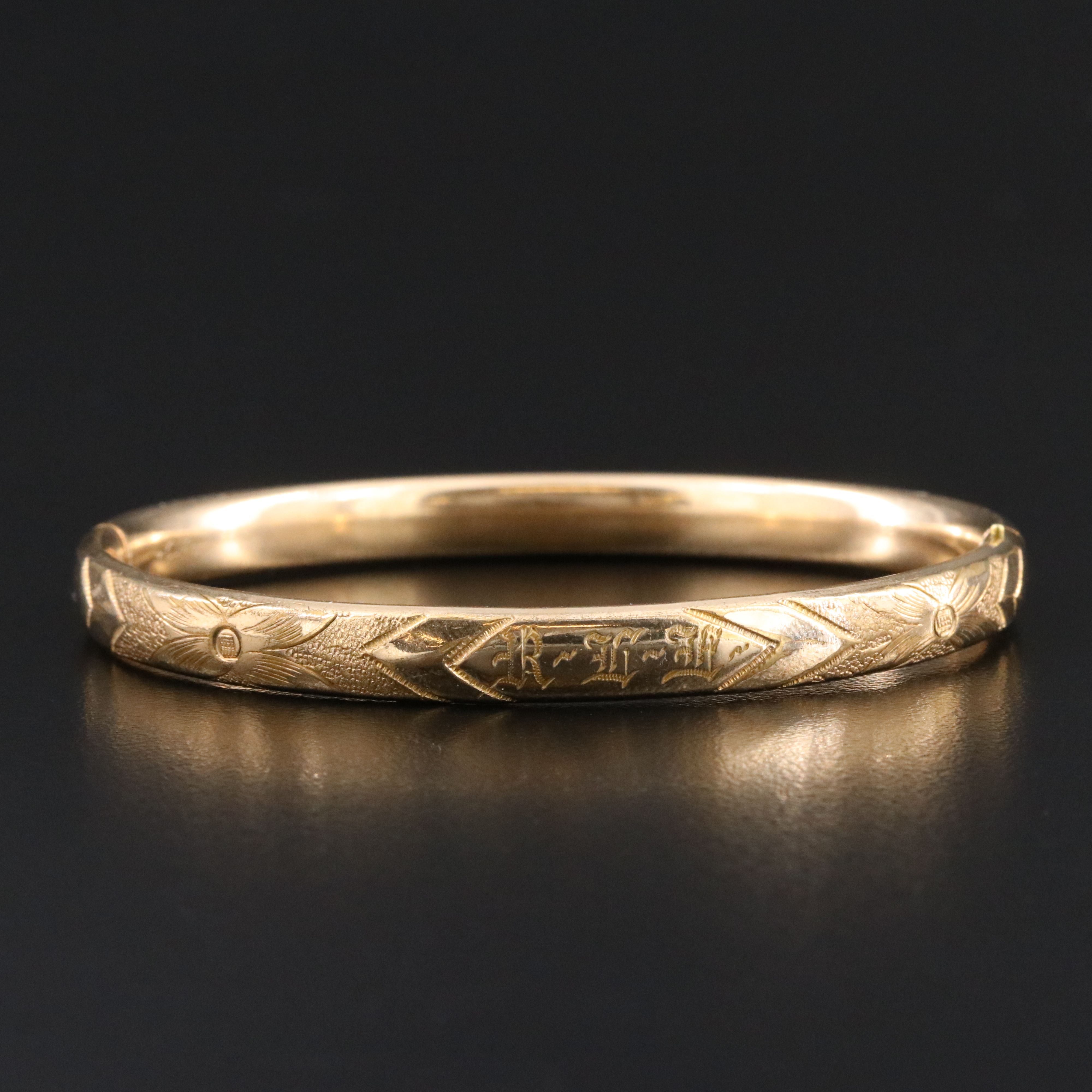 Vintage Etched Bangle Bracelet