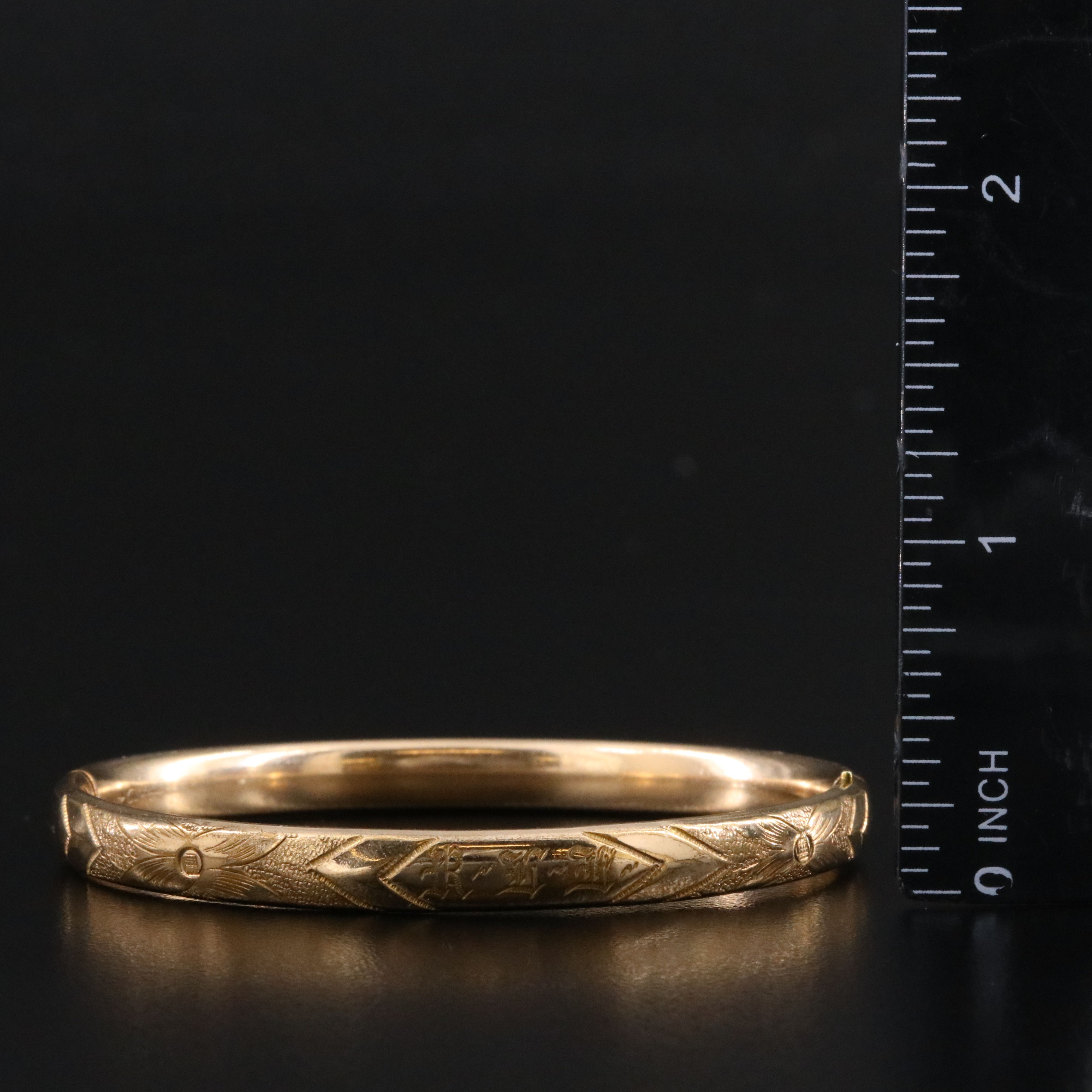 Vintage Etched Bangle Bracelet