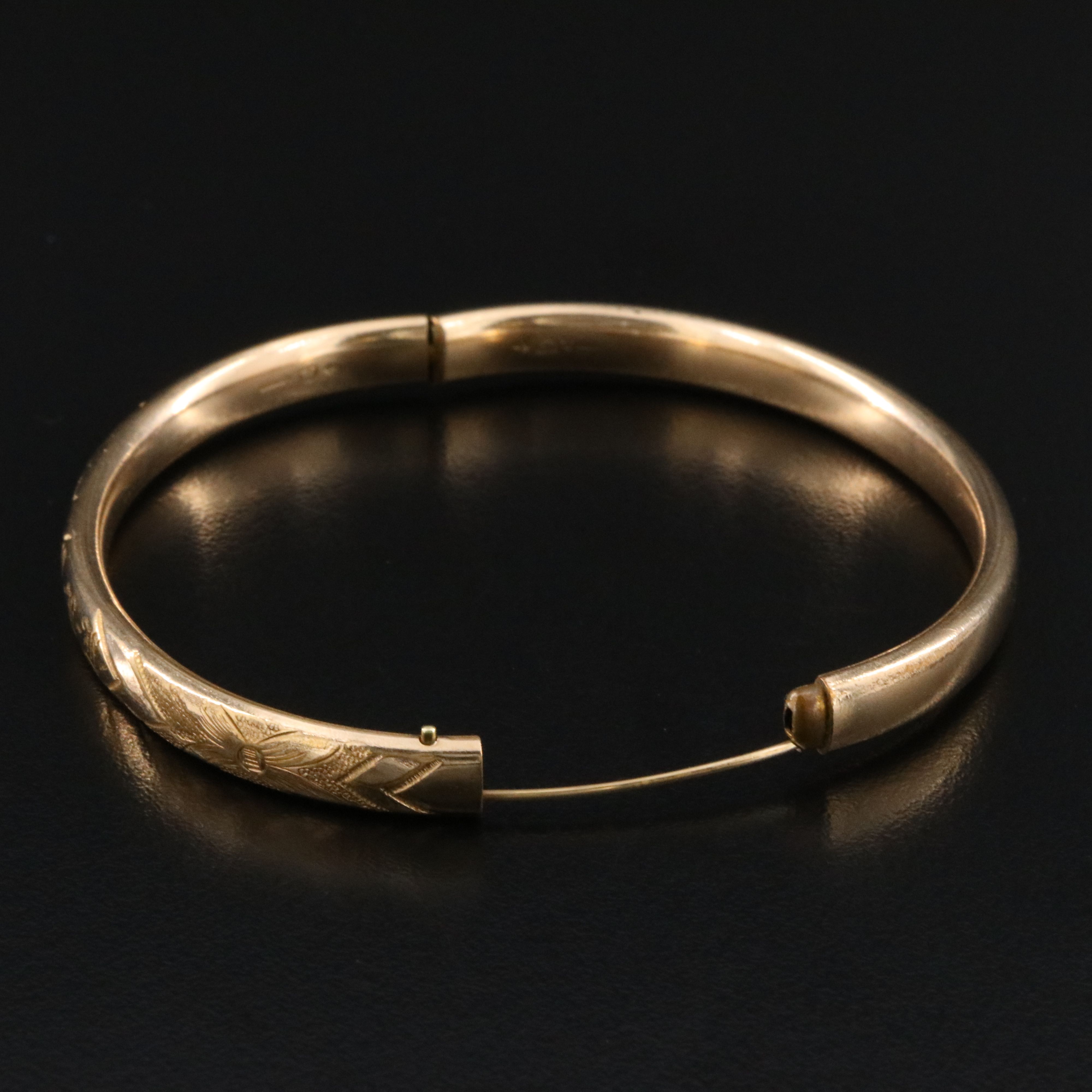 Vintage Etched Bangle Bracelet