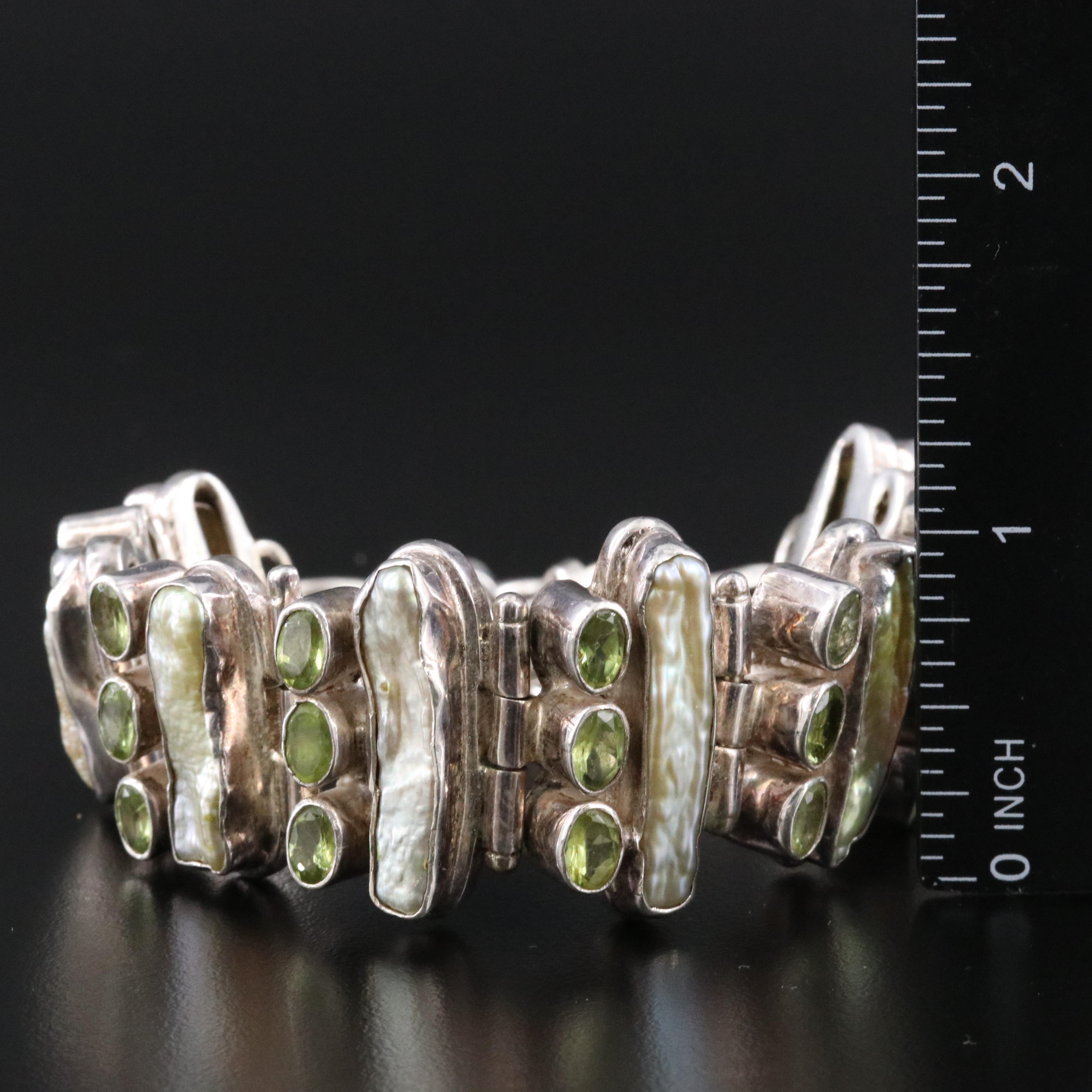 Sterling, Pearls and Peridot Featured in Bracelet Collection