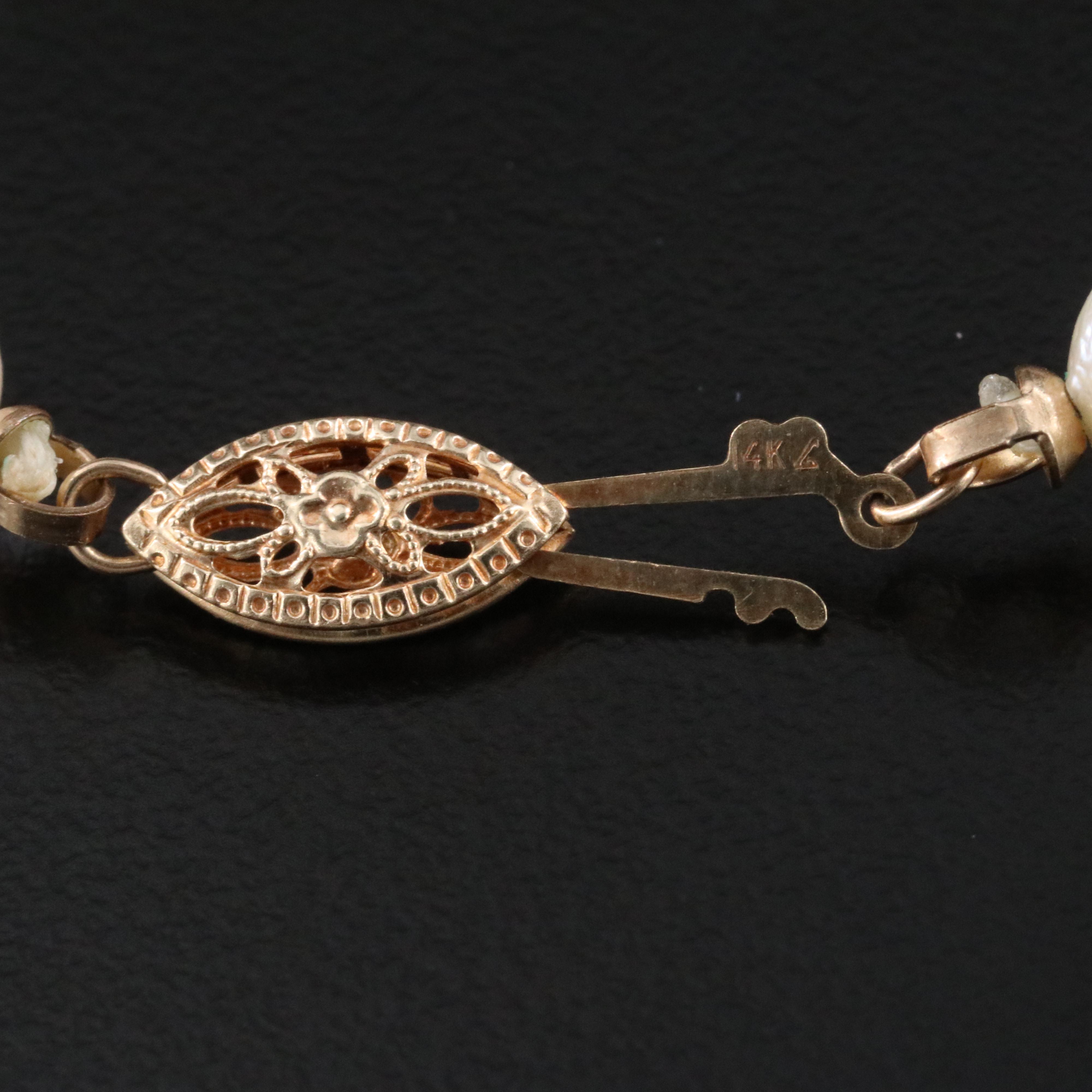 Pearl Necklace with 14K Clasp