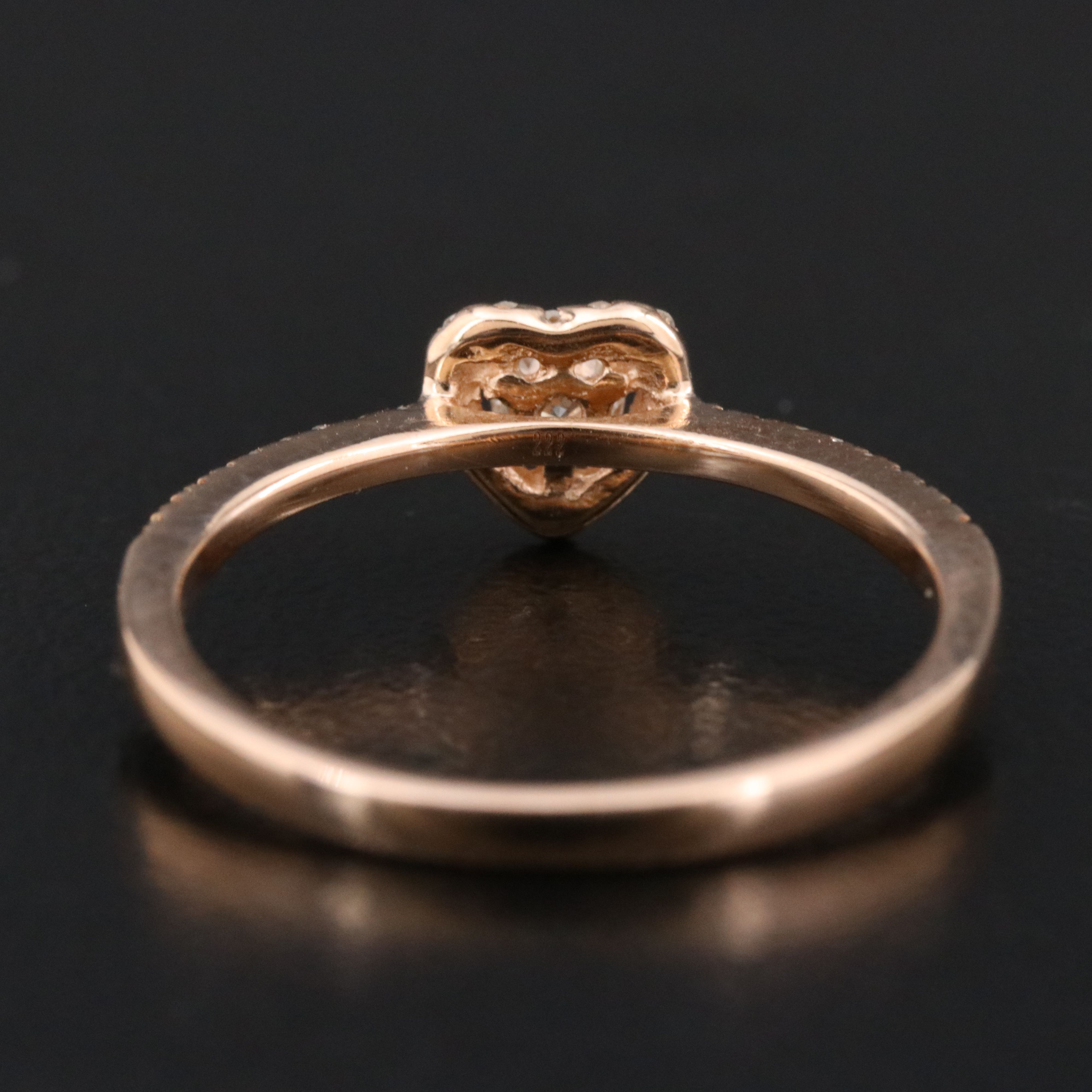10K Rose Gold 0.23 CTW Diamond Heart Ring