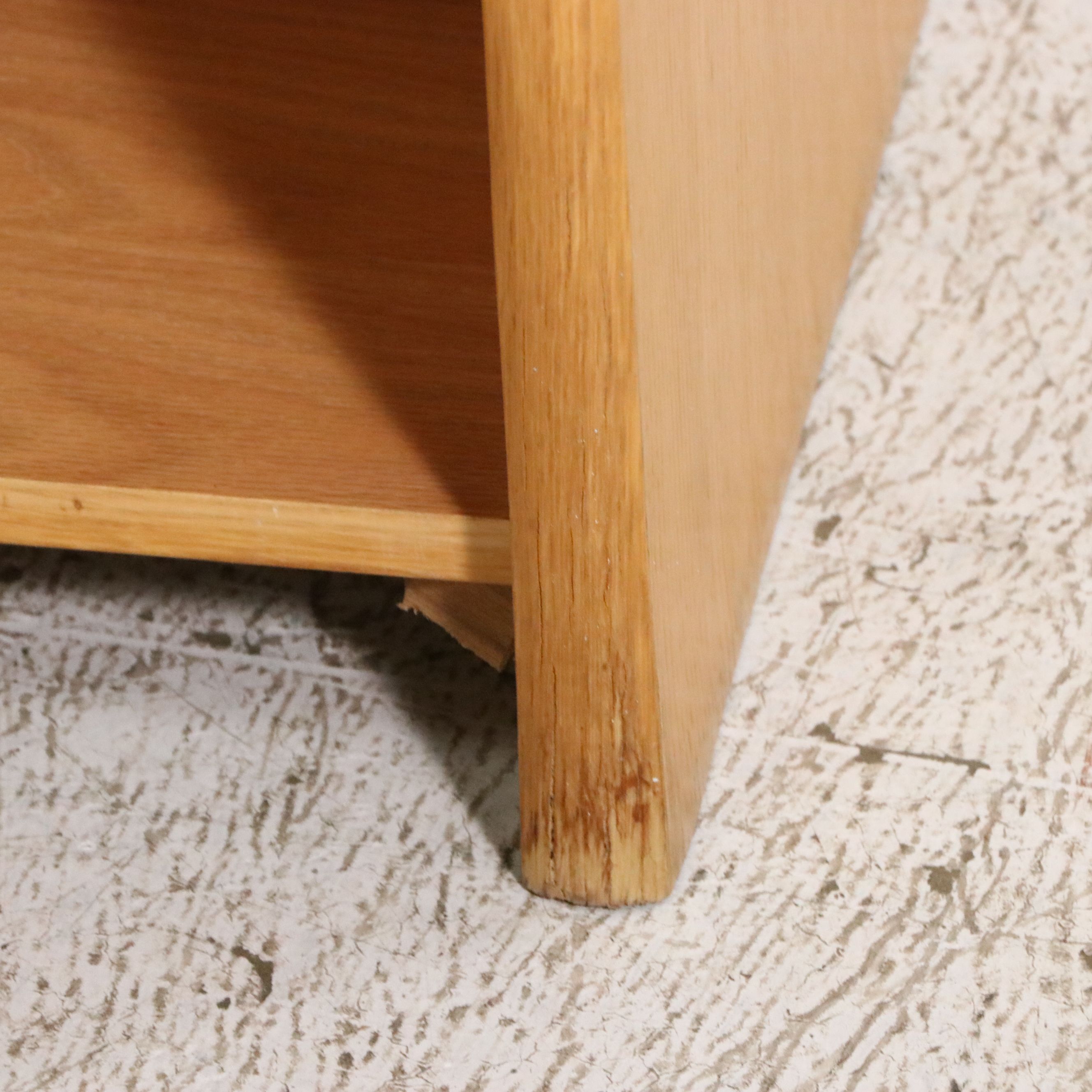 Scandinavian Modern Style Wooden Cabinets with Smoke Glass Doors