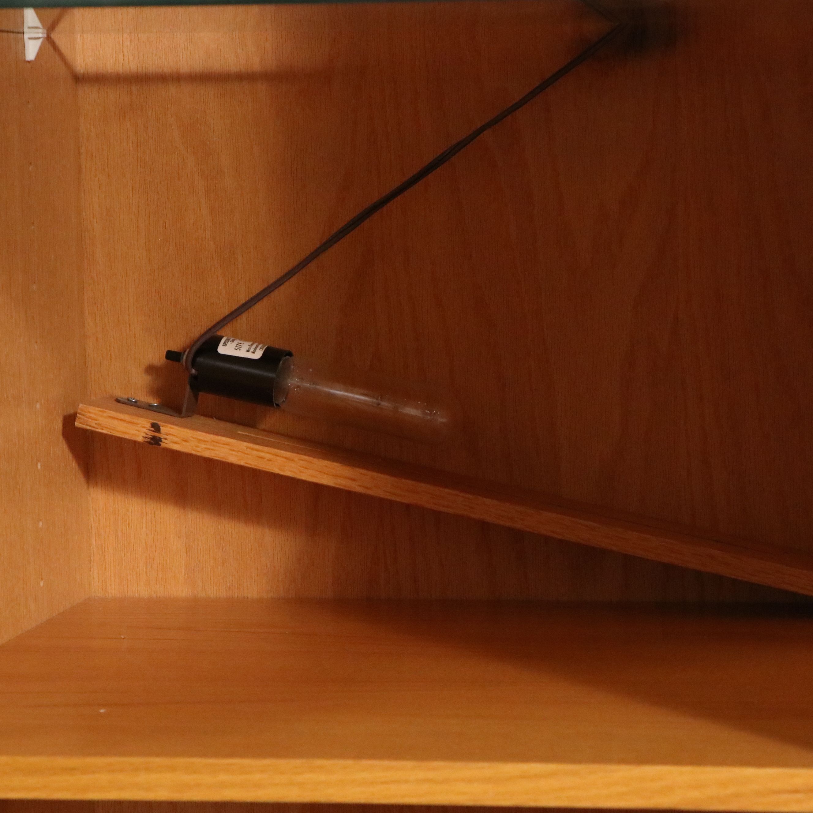 Scandinavian Modern Style Wooden Cabinets with Smoke Glass Doors