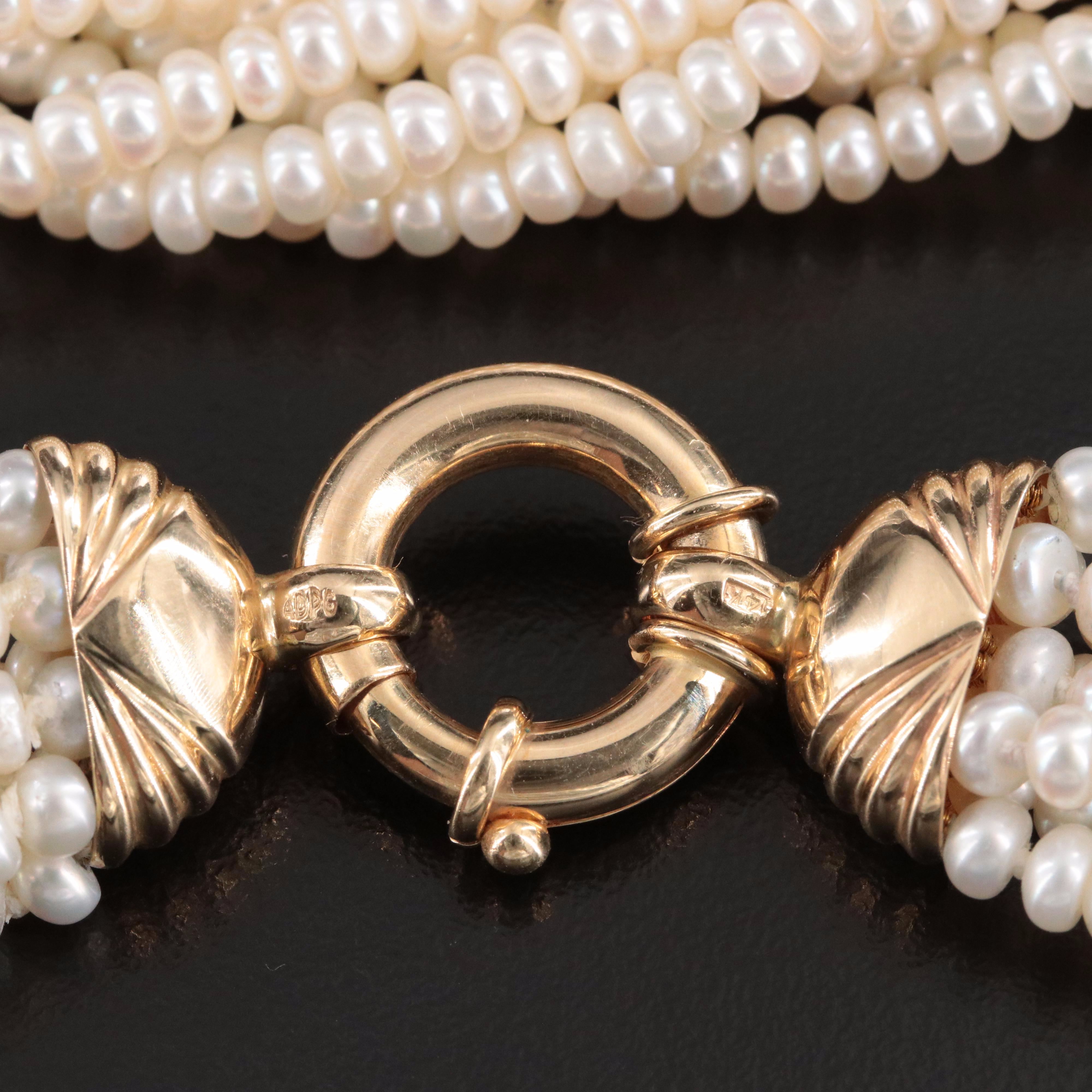 14K Pearl Eight Strand Necklace