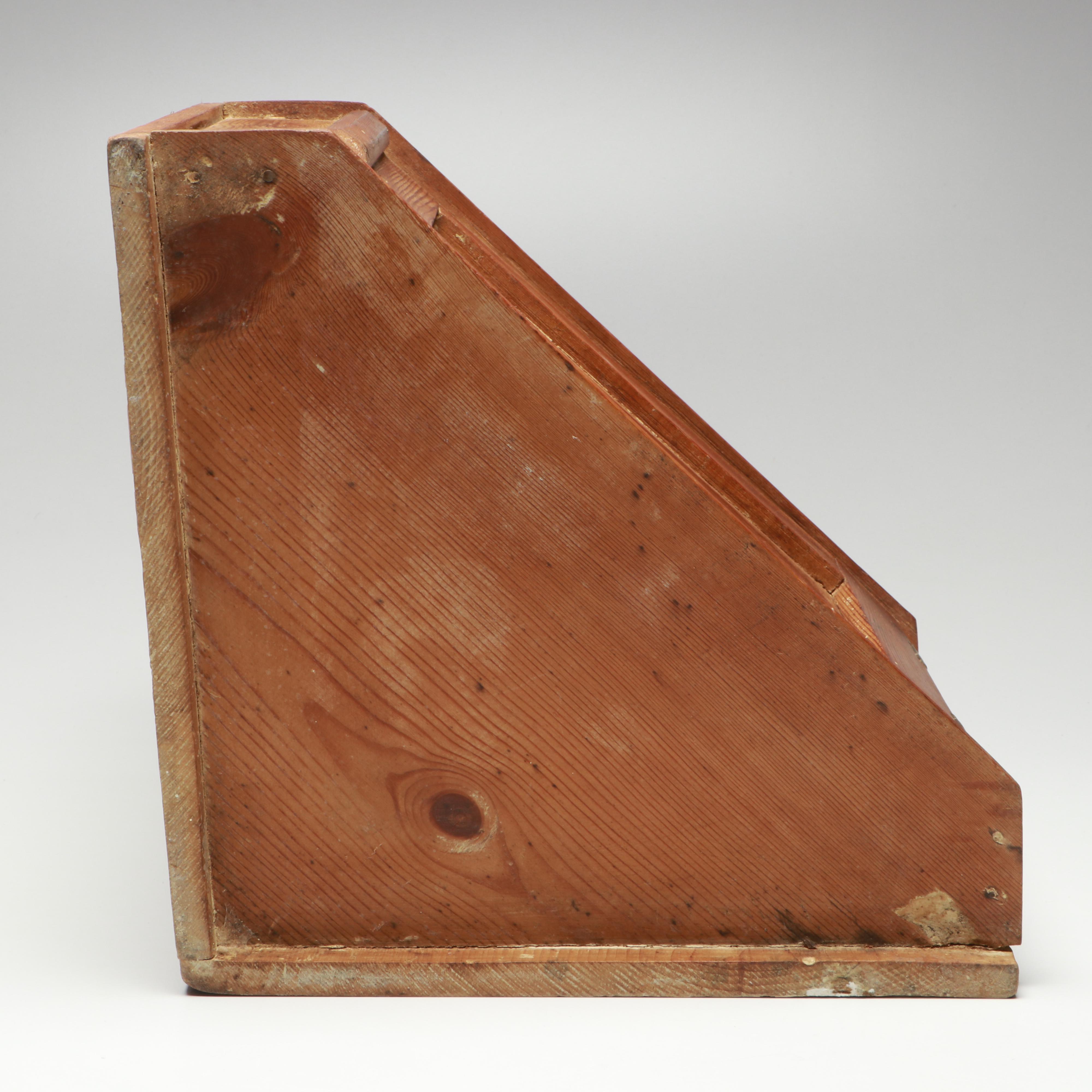 Vintage Wooden Corner Shelf with Cupboard