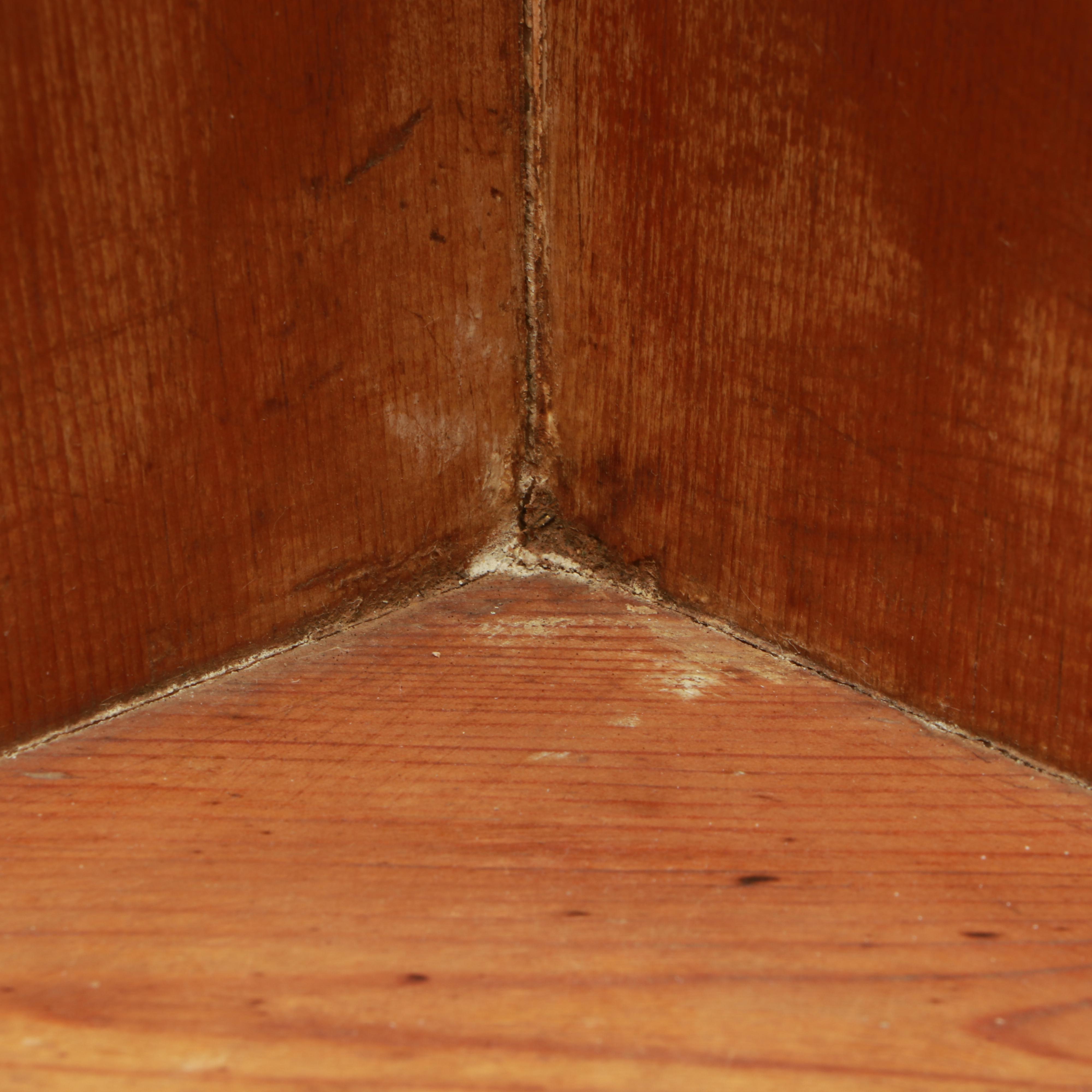 Vintage Wooden Corner Shelf with Cupboard