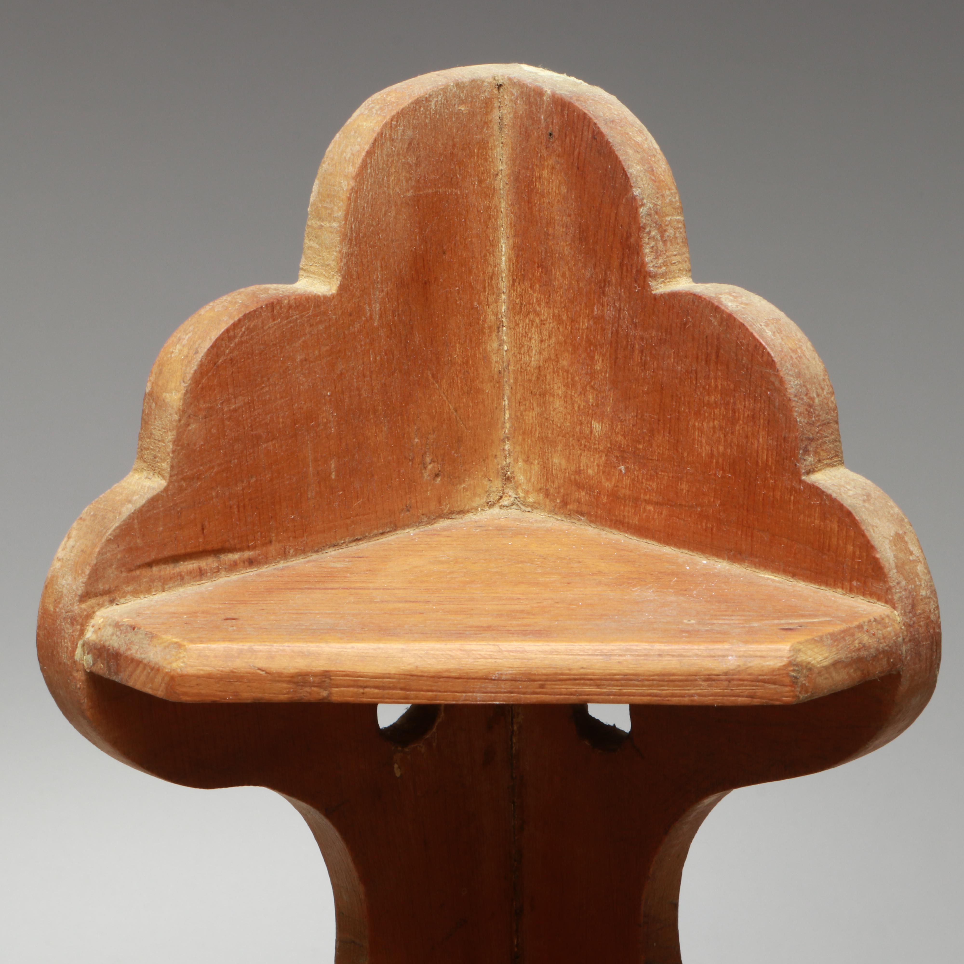 Vintage Wooden Corner Shelf with Cupboard