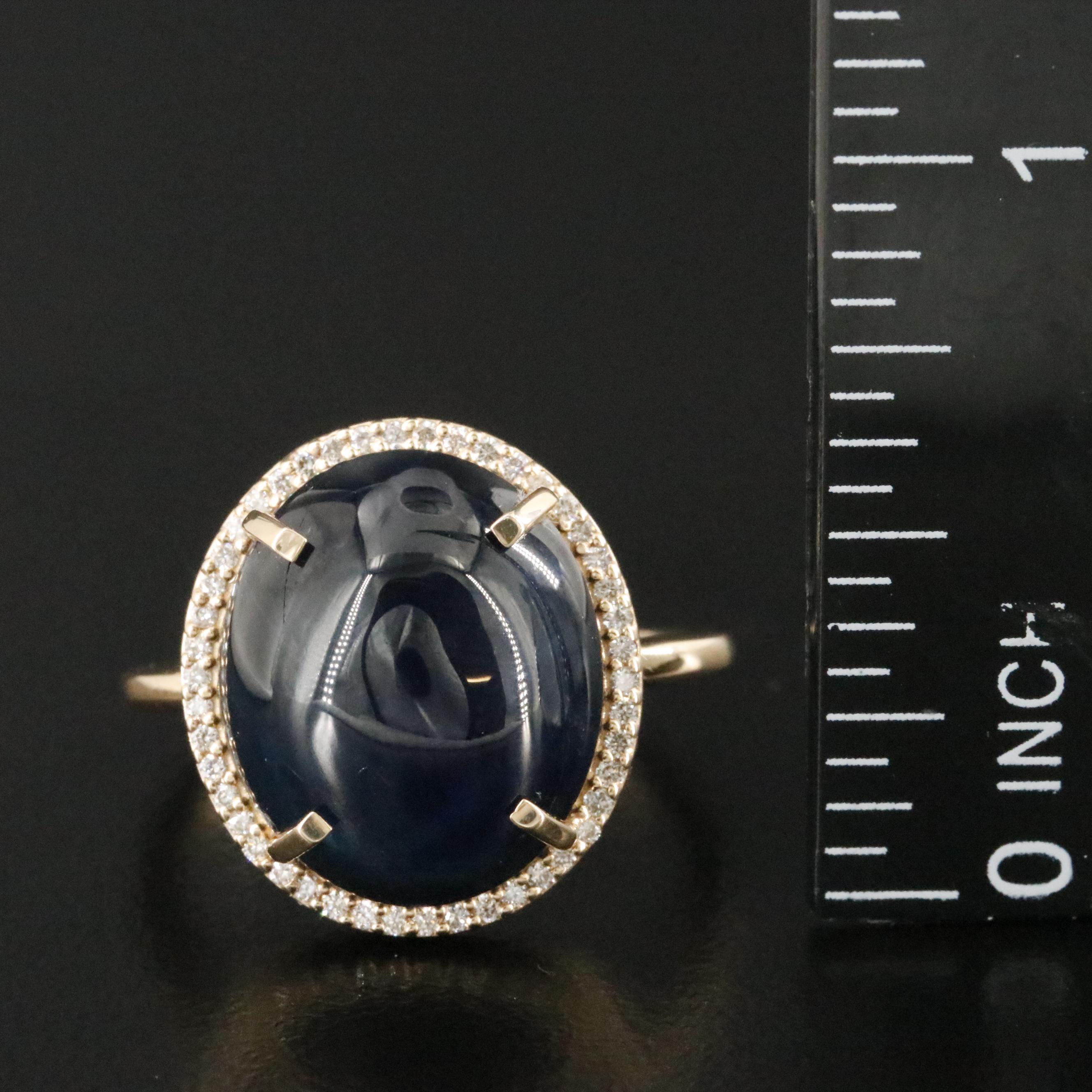 14K 14.17 CT Sapphire and Diamond Ring