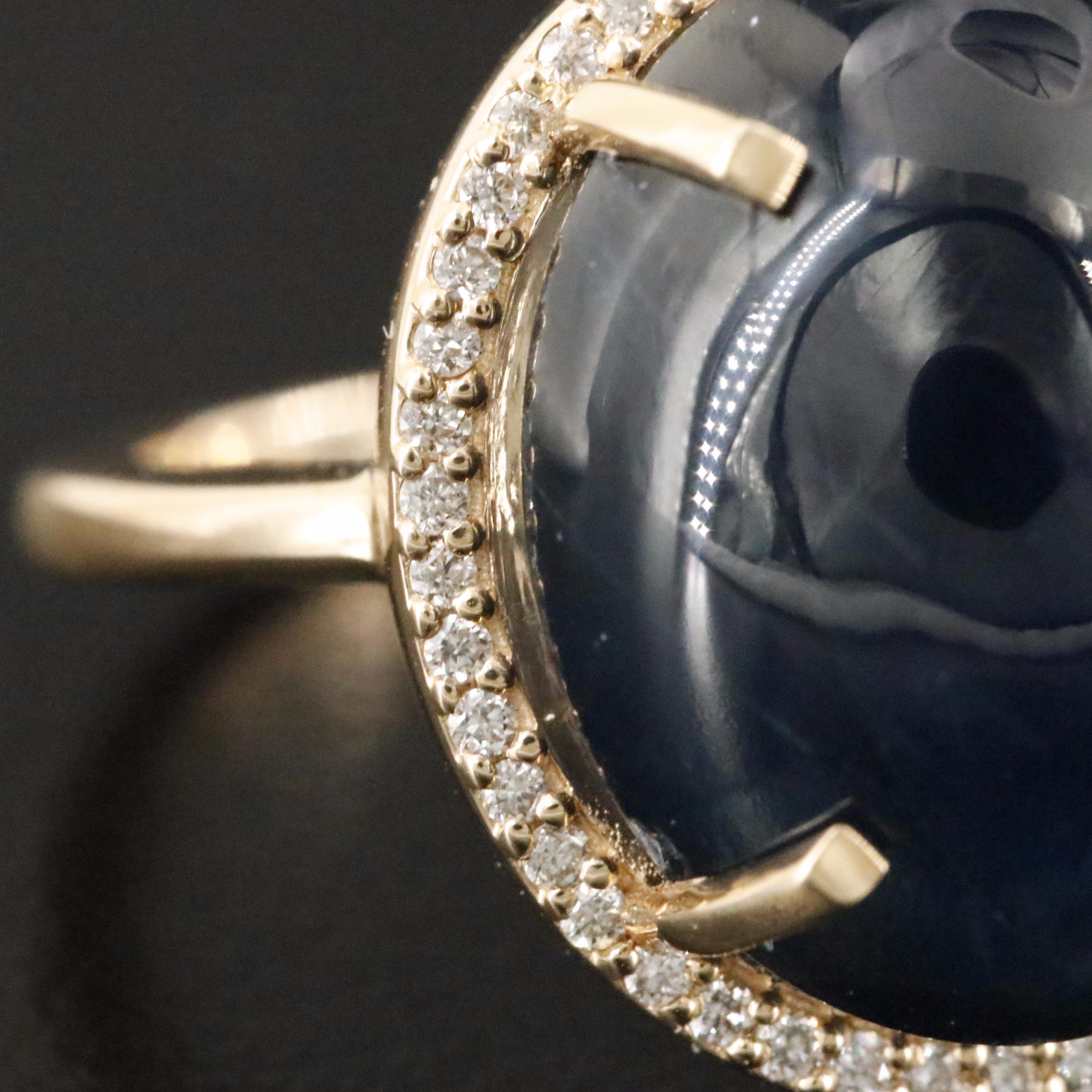 14K 14.17 CT Sapphire and Diamond Ring