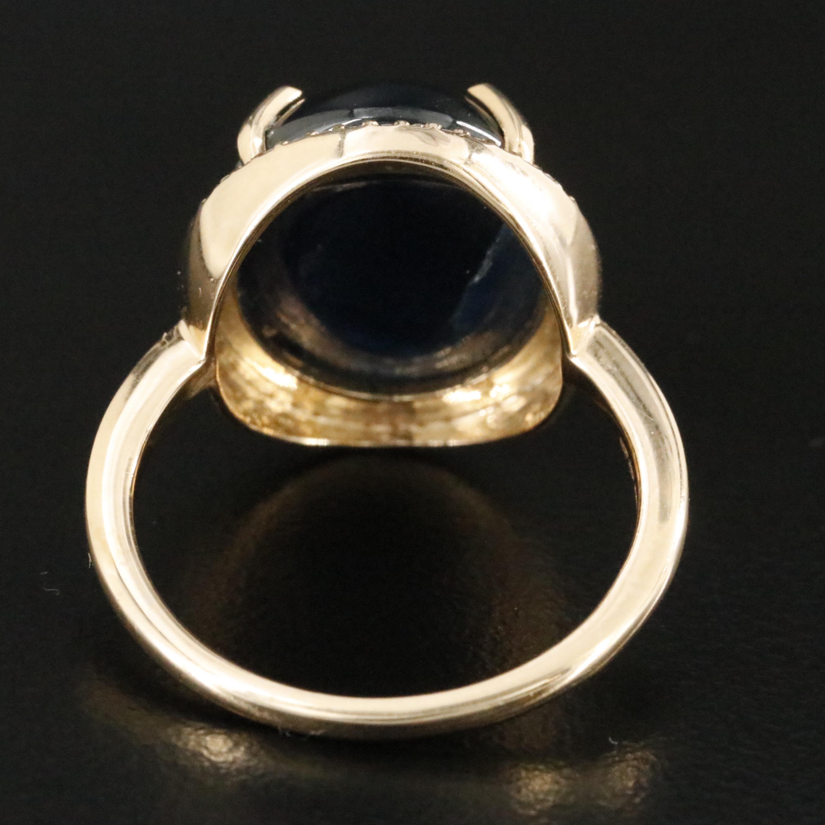 14K 14.17 CT Sapphire and Diamond Ring
