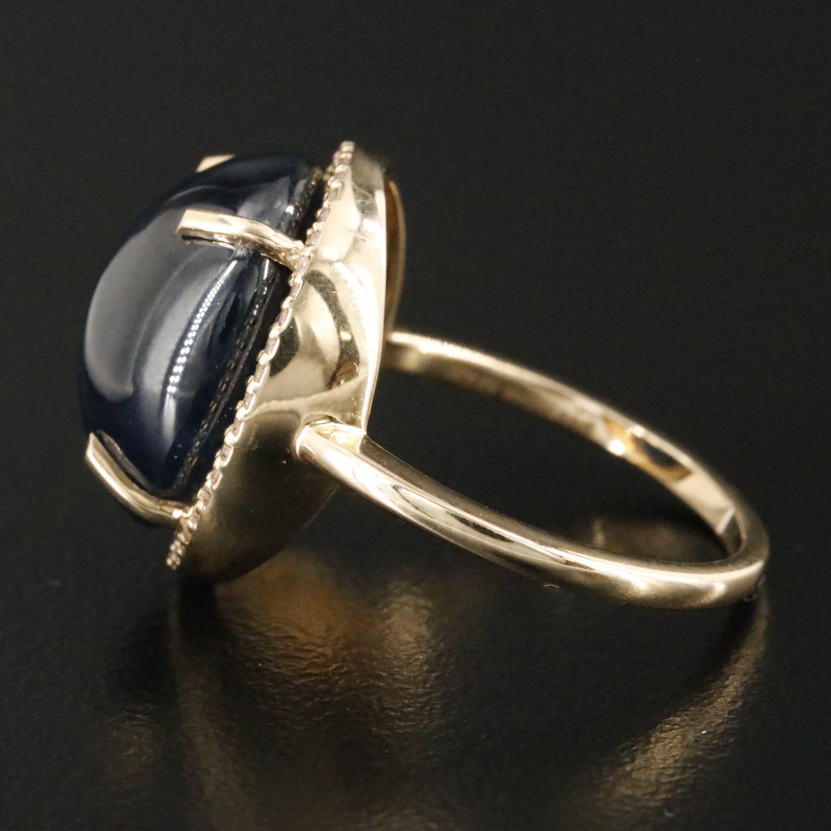 14K 14.17 CT Sapphire and Diamond Ring