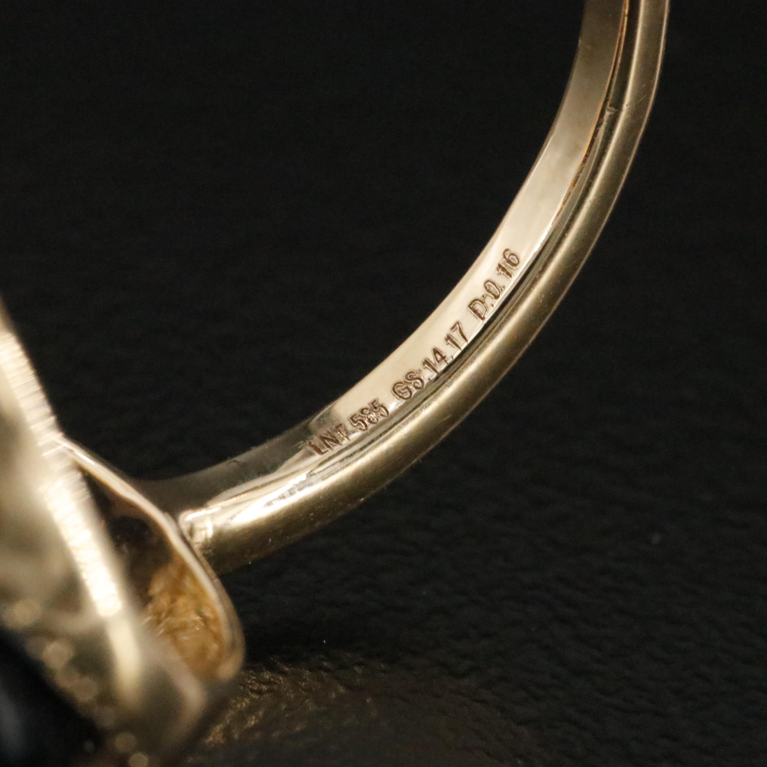 14K 14.17 CT Sapphire and Diamond Ring