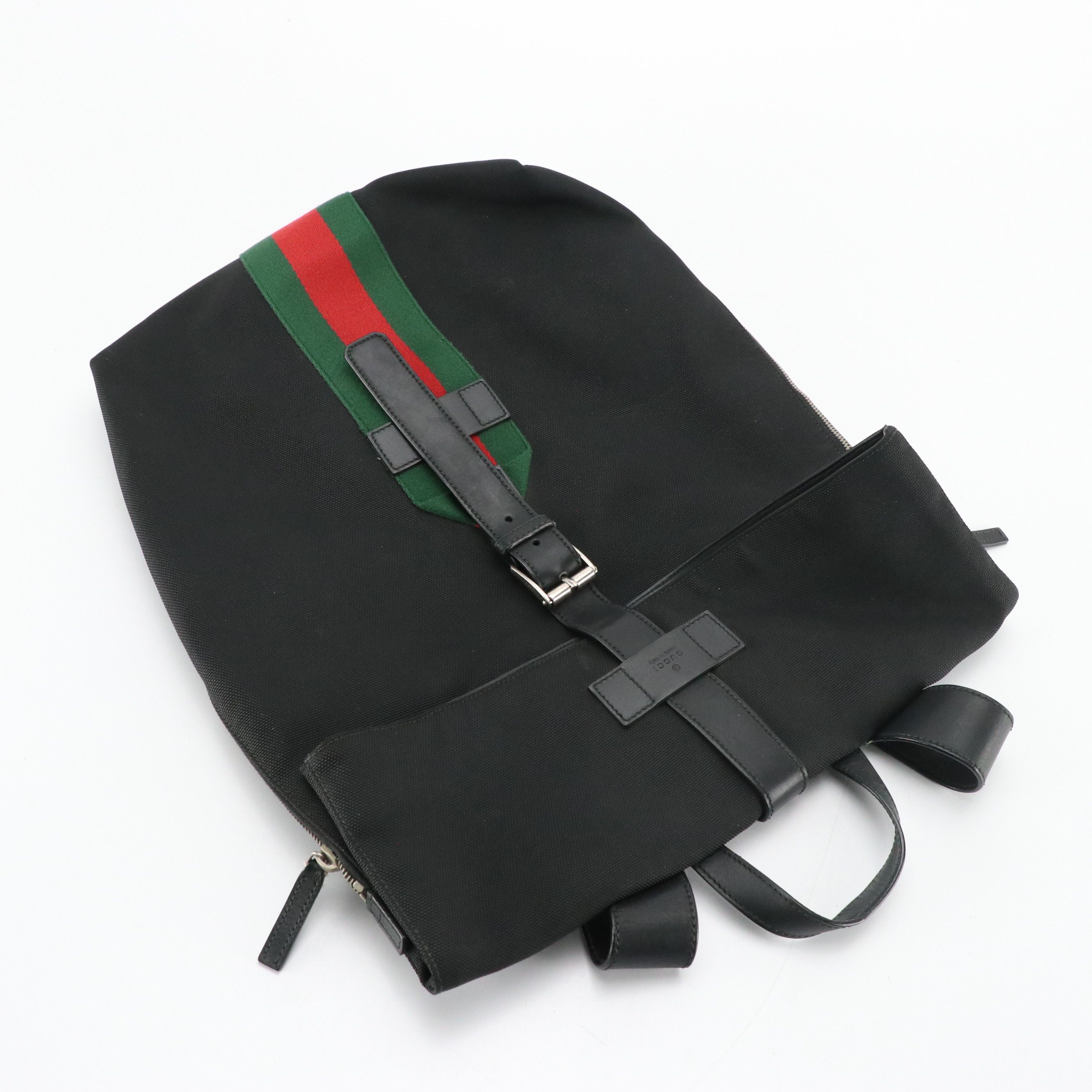 Gucci Techno Canvas Web Fold Over Backpack
