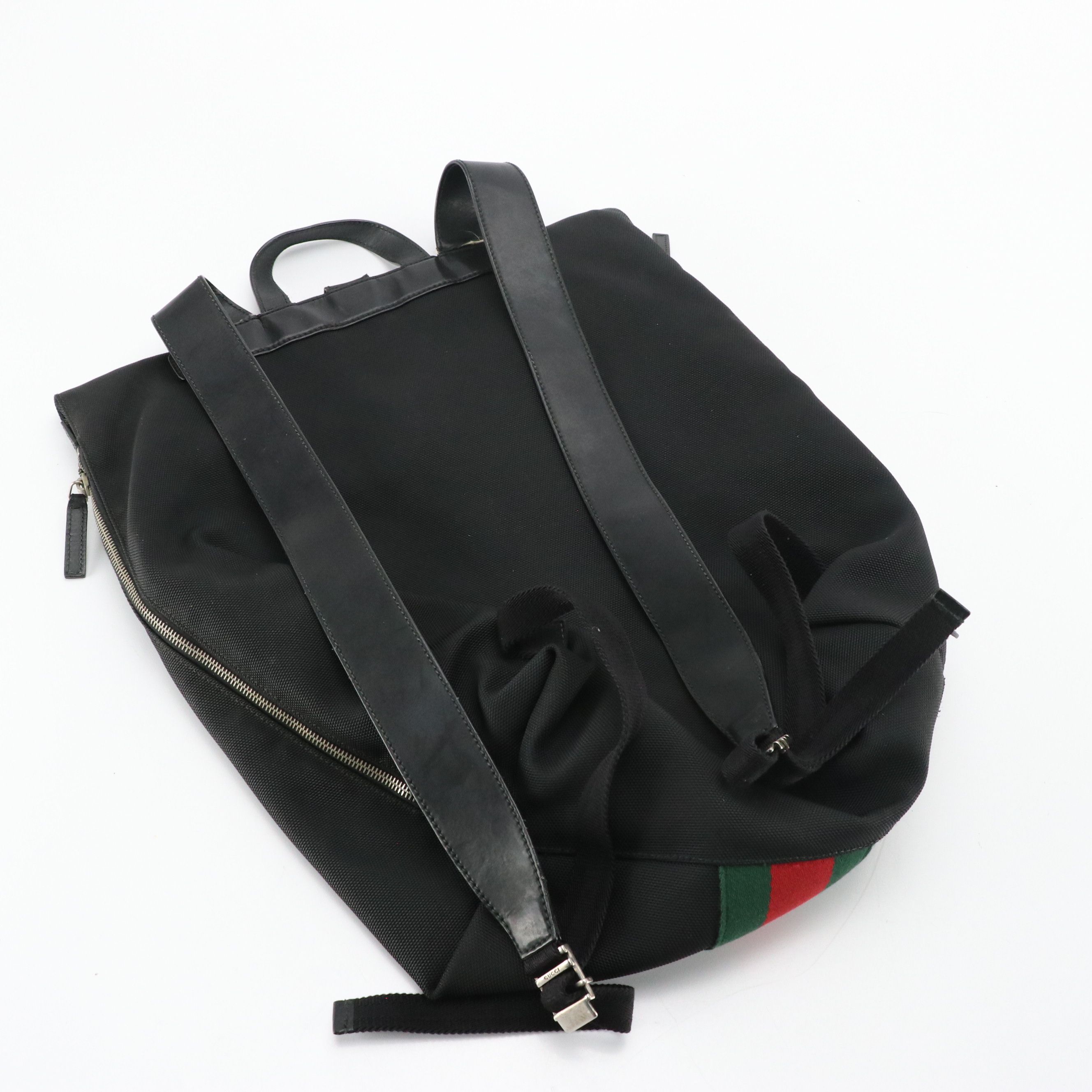 Gucci Techno Canvas Web Fold Over Backpack