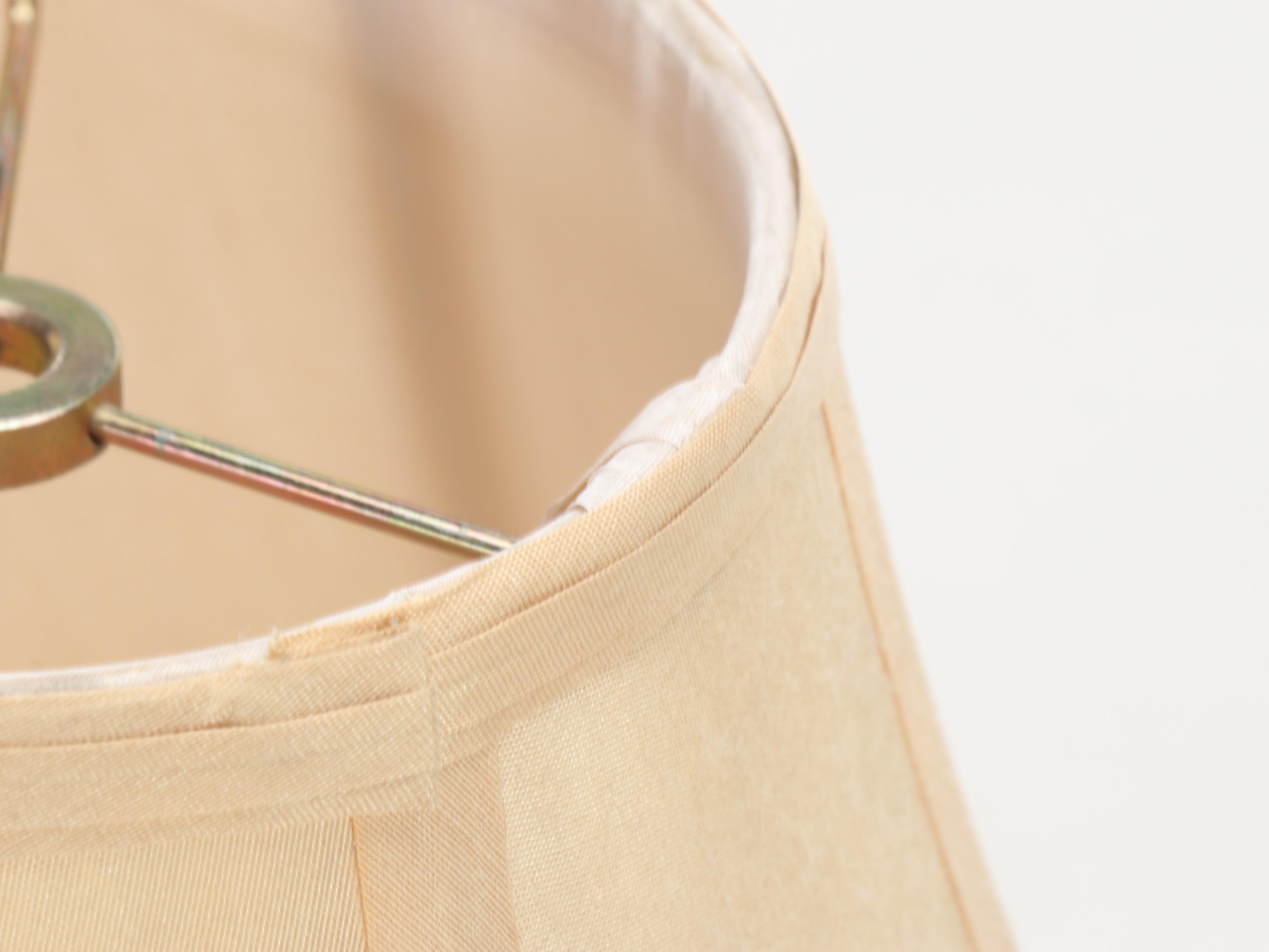 Berman Pewter and Brass Console Lamp with Silk Bell Shade