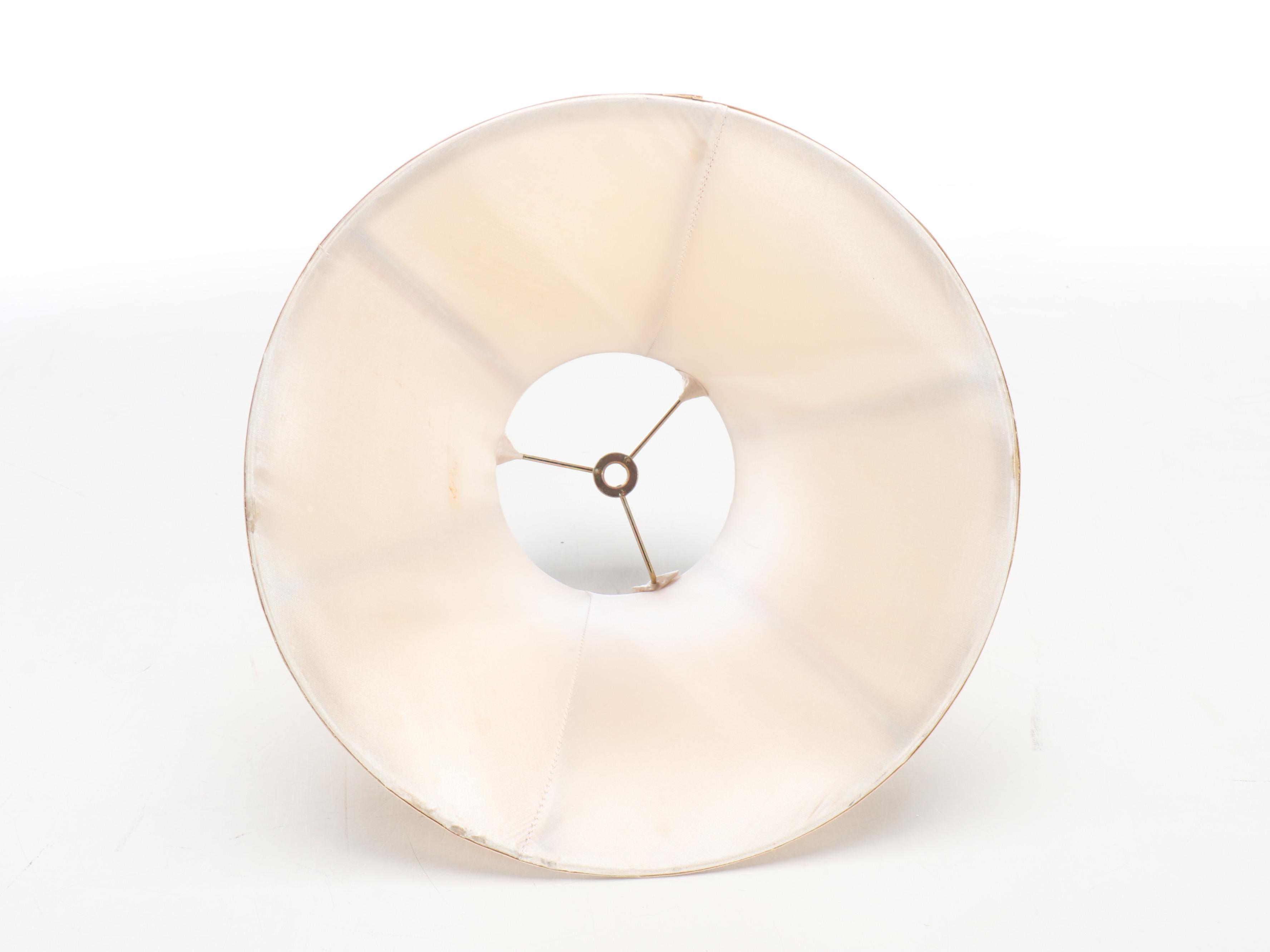 Berman Pewter and Brass Console Lamp with Silk Bell Shade