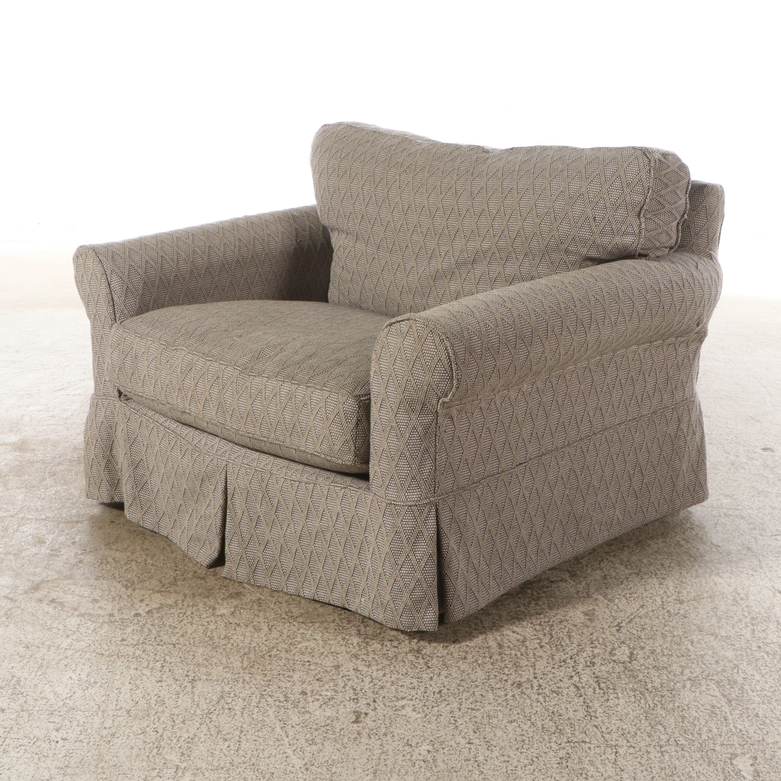 Contemporary Upholstered Club Chair with Accent Pillows